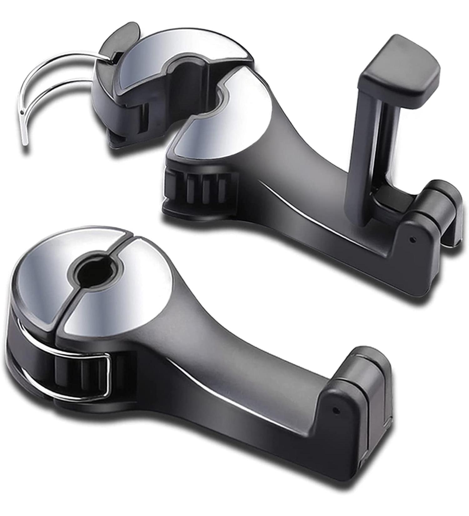 PKKP 2-Piece Car Headrest Hooks & Phone Holder - 360 Rotatable Universal Accessory for Bags Wallets & Food - Silver - Buy Online on SooperMarket.com