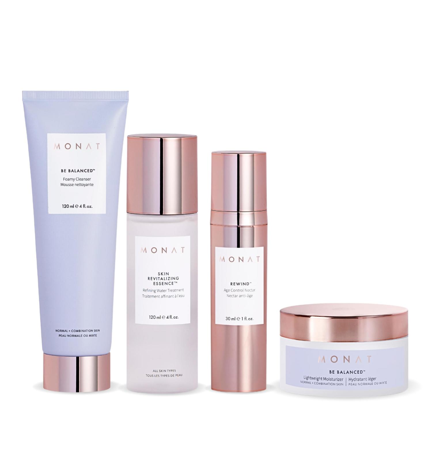 Monat BE BALANCED System for Normal & Combination Skin - Brighten & Renew with Foamy Cleanser Revitalizing Essence Age Control Nectar & Lightweight Moisturizer - Shop Internationally - Buy Online on SooperMarket.com