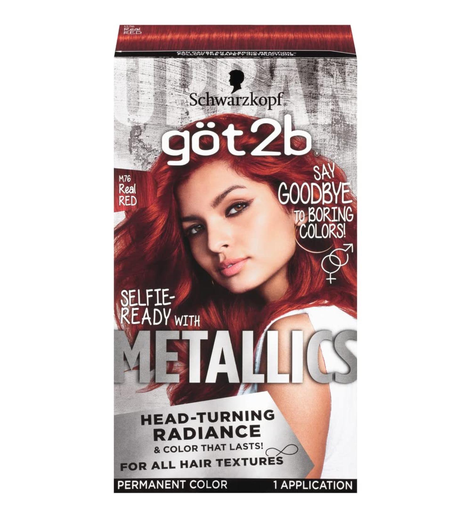 Got2b Metallic Permanent Hair Color M76 Real Red
