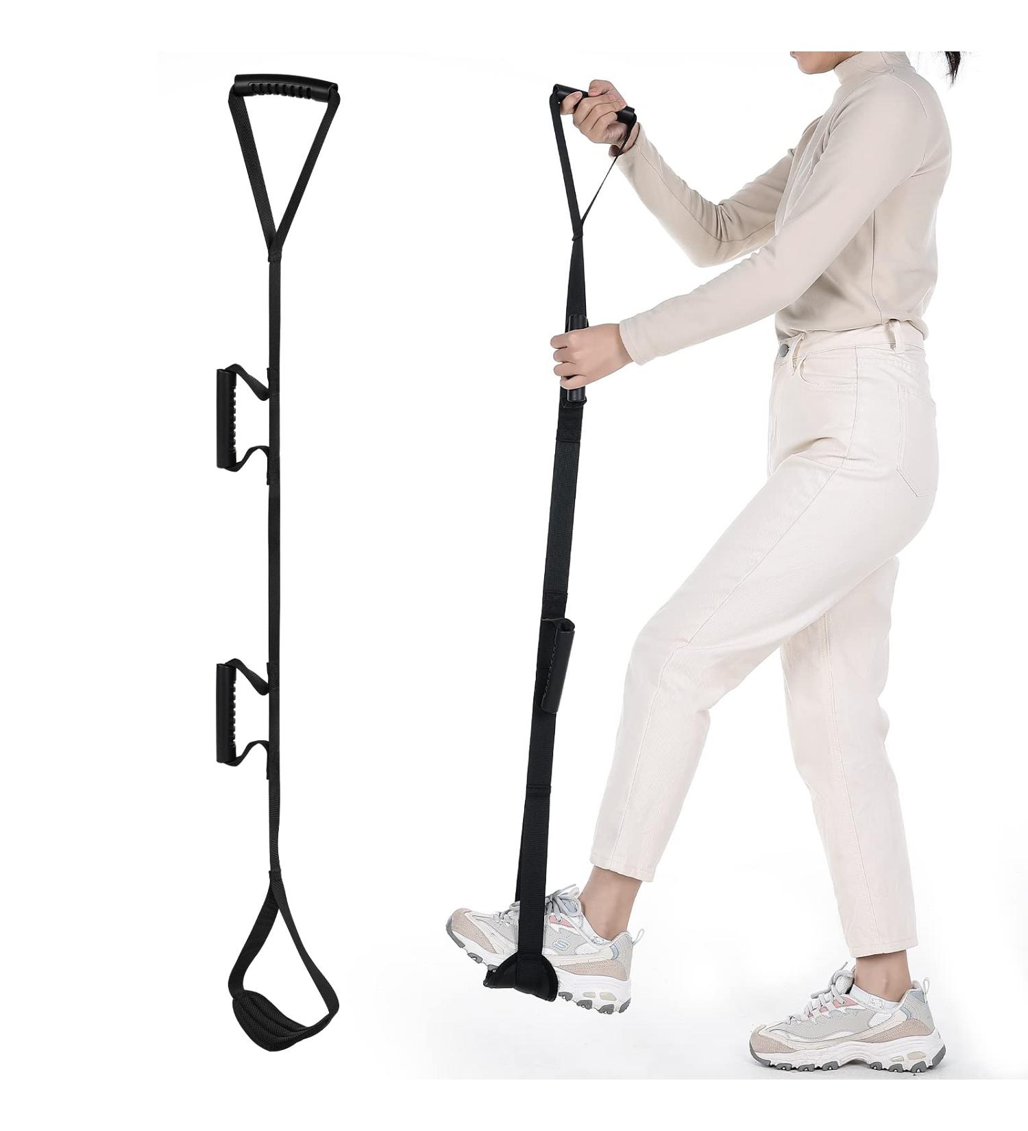 Multi-Loop Leg Lifter Strap 42in Adjustable Leg Lifter Rigid Hand Strap Padded Foot Loop with 3 Hand Grip Aid Device for Recovering from Hip Knee Replacement Getting in Out of Bed Couch Car Wheelchair - Buy Online on SooperMarket.com