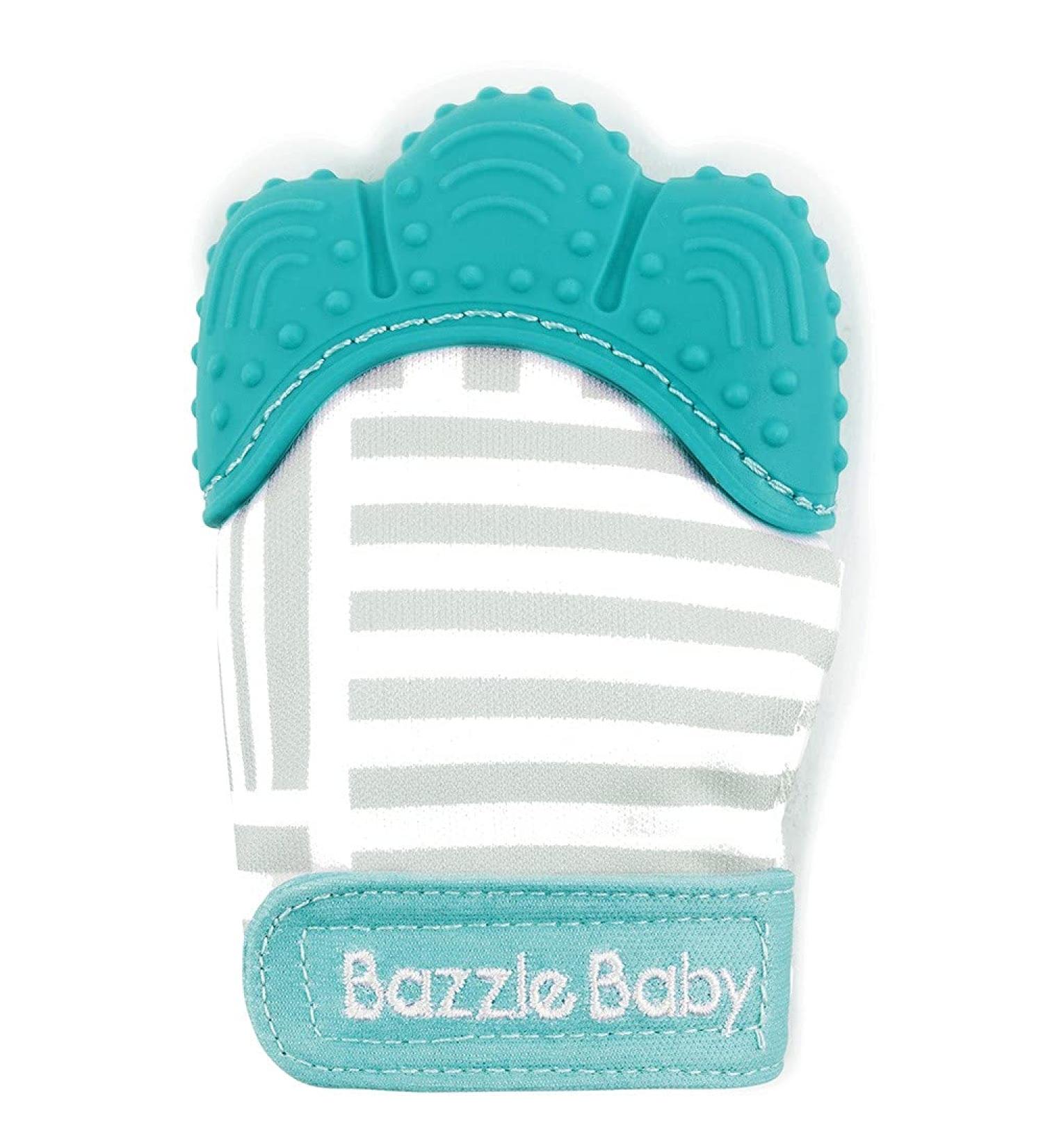 Bazzle Baby Teething Mitt - Silicone Teething Mittens  Teething Toys  Baby Teething Toys  Baby Teething Mitten  Teething Glove  Hand Teethers for Babies - Adjustable Strap (Geo Lines) - Buy Online on SooperMarket.com