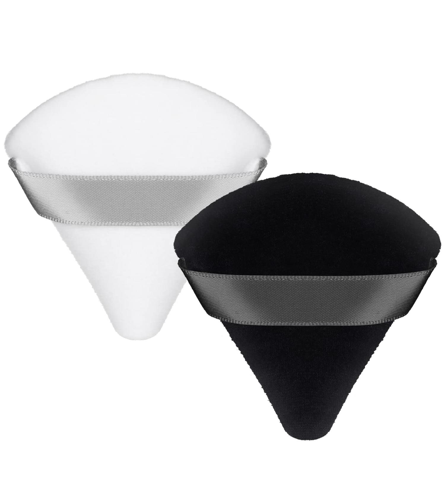 Patelai 2 Pcs Triangle Powder Puff Set - Soft & Reusable Makeup Sponges for Loose Powder & Foundation - Black & White - Buy Online on SooperMarket.com