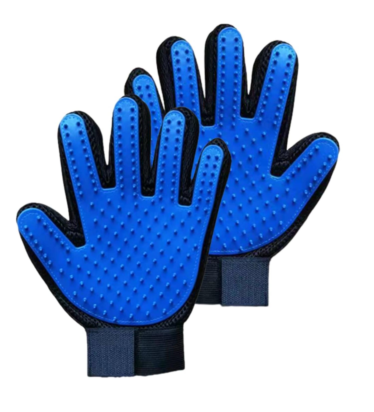 2 Set Animal Hair Gloves for Dogs & Horses - Effective Grooming & Shiny Fur | Gentle Cat Hair Removal - Buy Online on SooperMarket.com