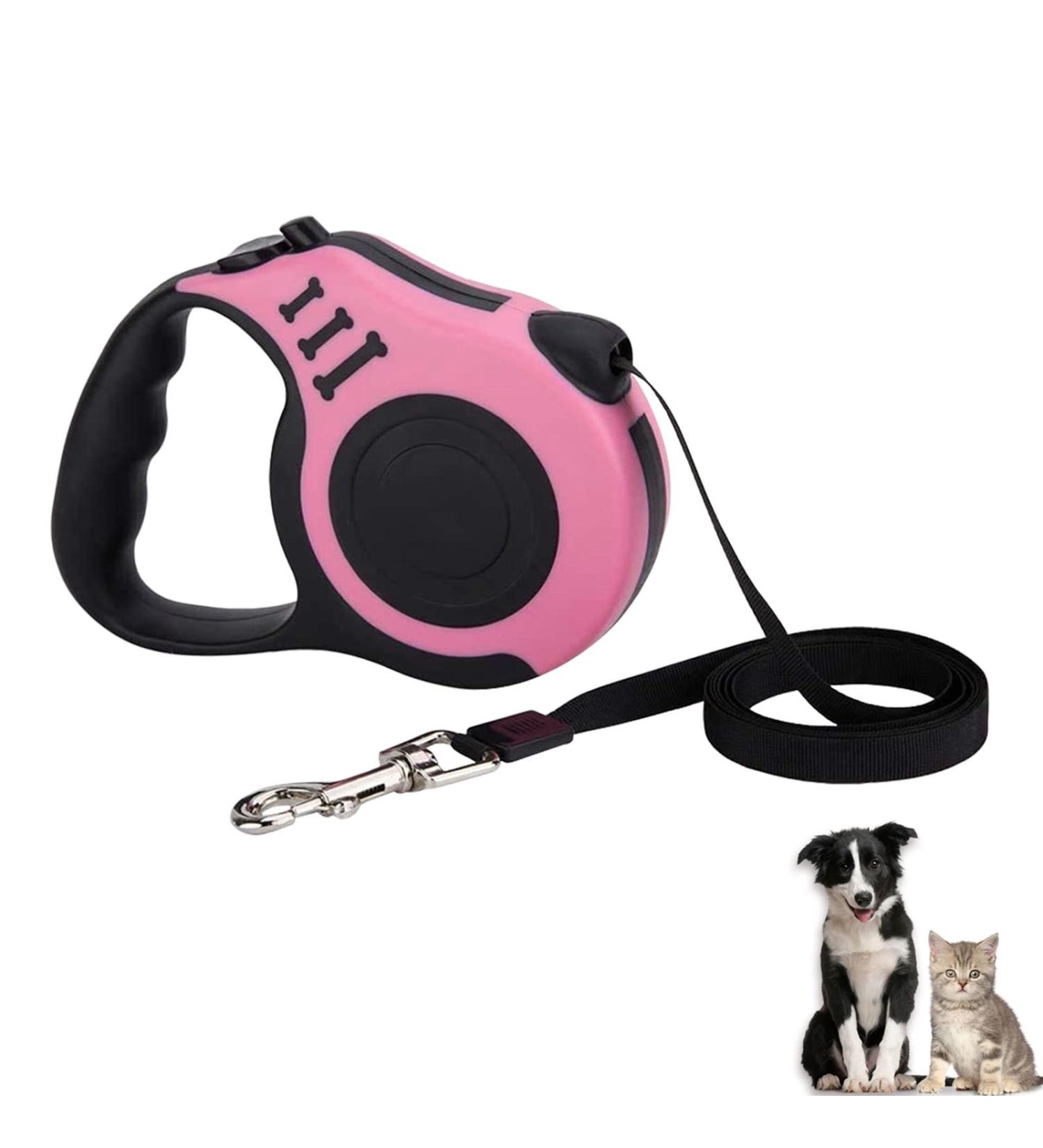 5m Retractable Dog Leash - Perfect for Small Medium & Large Dogs | Pink Color - Durable & Stylish - Buy Online on SooperMarket.com