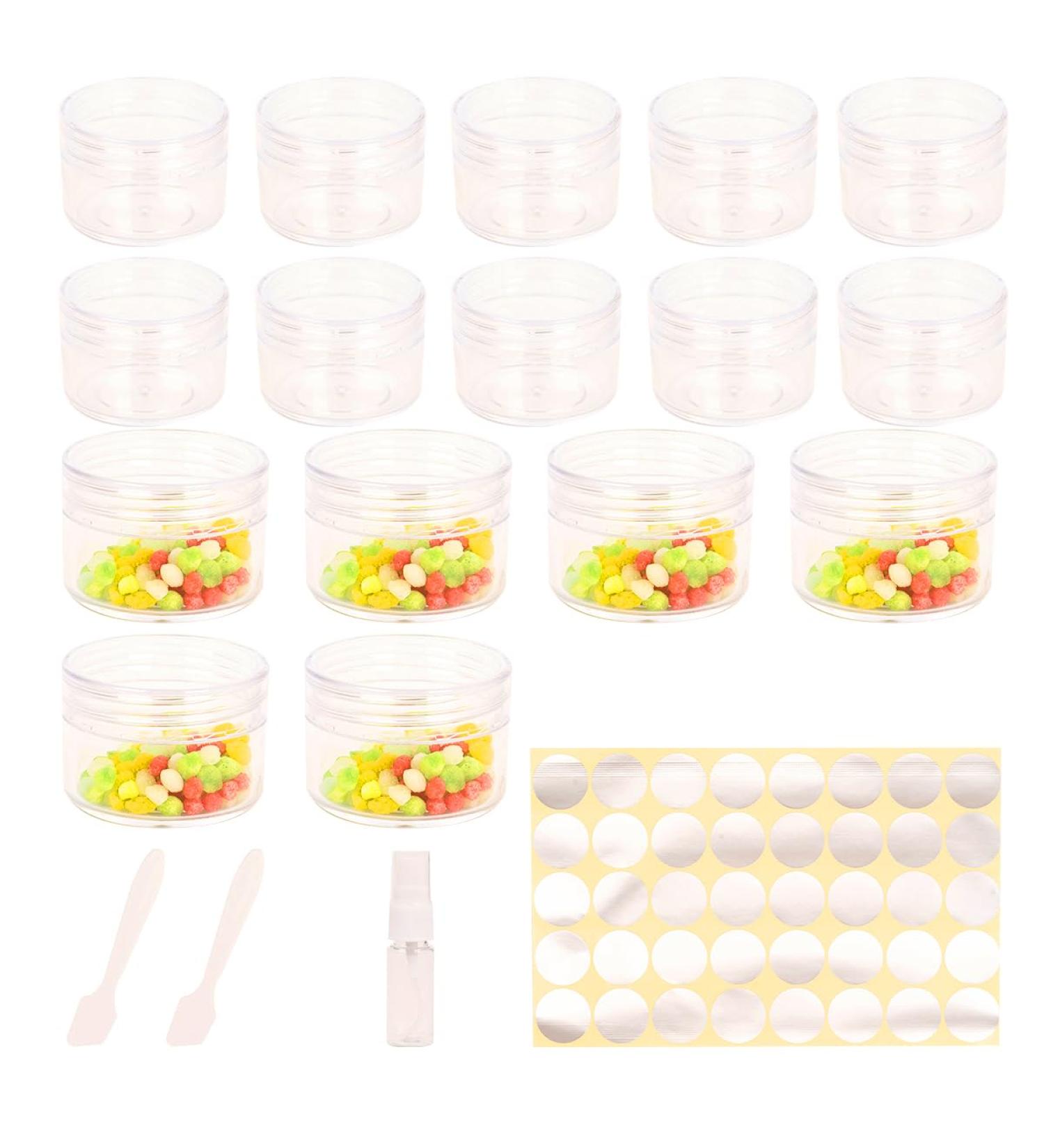 Sgehai 16-Piece Transparent 15ml Jars with Lids - Perfect for Lip Balm Creams & More - Empty Storage Solutions for Your DIY Projects - Buy Online on SooperMarket.com