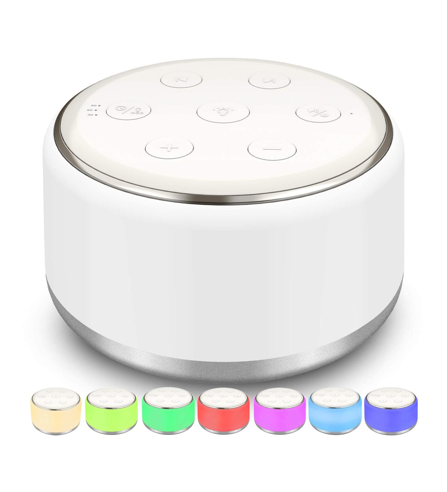Portable White Noise Machine with Night Light for Sleeping Baby Kids - 34 Soothing Sounds, USB Rechargeable, Auto-Off Timer - Ideal Sleep Aid for Adults, Babies, and Travel - Buy Online on SooperMarket.com