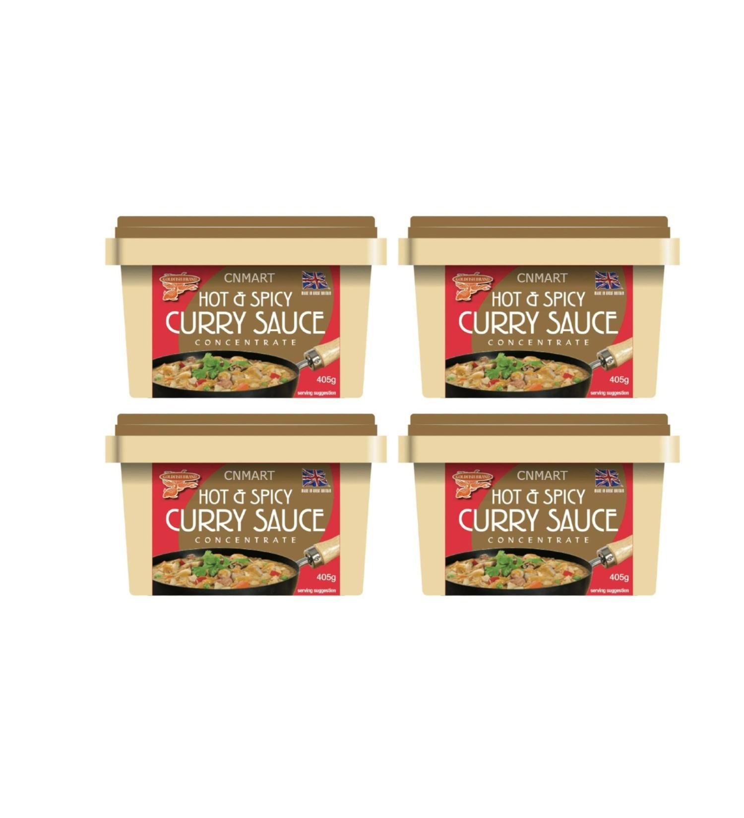 Goldfish Chinese Takeaway Curry Sauce Paste Concentrate 405g Hot and Spicy (Pack of 4) by CNMART - Buy Online on SooperMarket.com