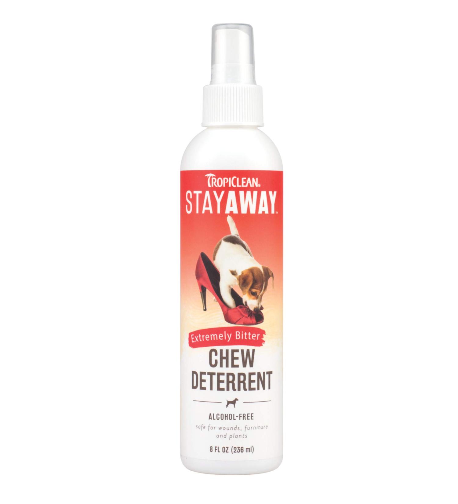 TropiClean Chew Deterrent Spray 236ml - Bitter Formula to Stop Dogs from Chewing - Alcohol-Free Grooming Supplies for Wounds, Furniture, and Plants - Buy Online on SooperMarket.com