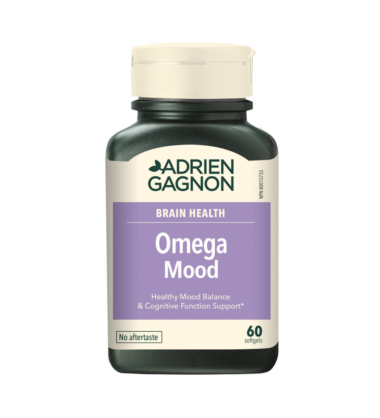 Adrien Gagnon - Omega Mood for Healthy Brain Fight Blues and Low Spirits 60 softgels (Gift Wrap Available) - Buy Online on SooperMarket.com