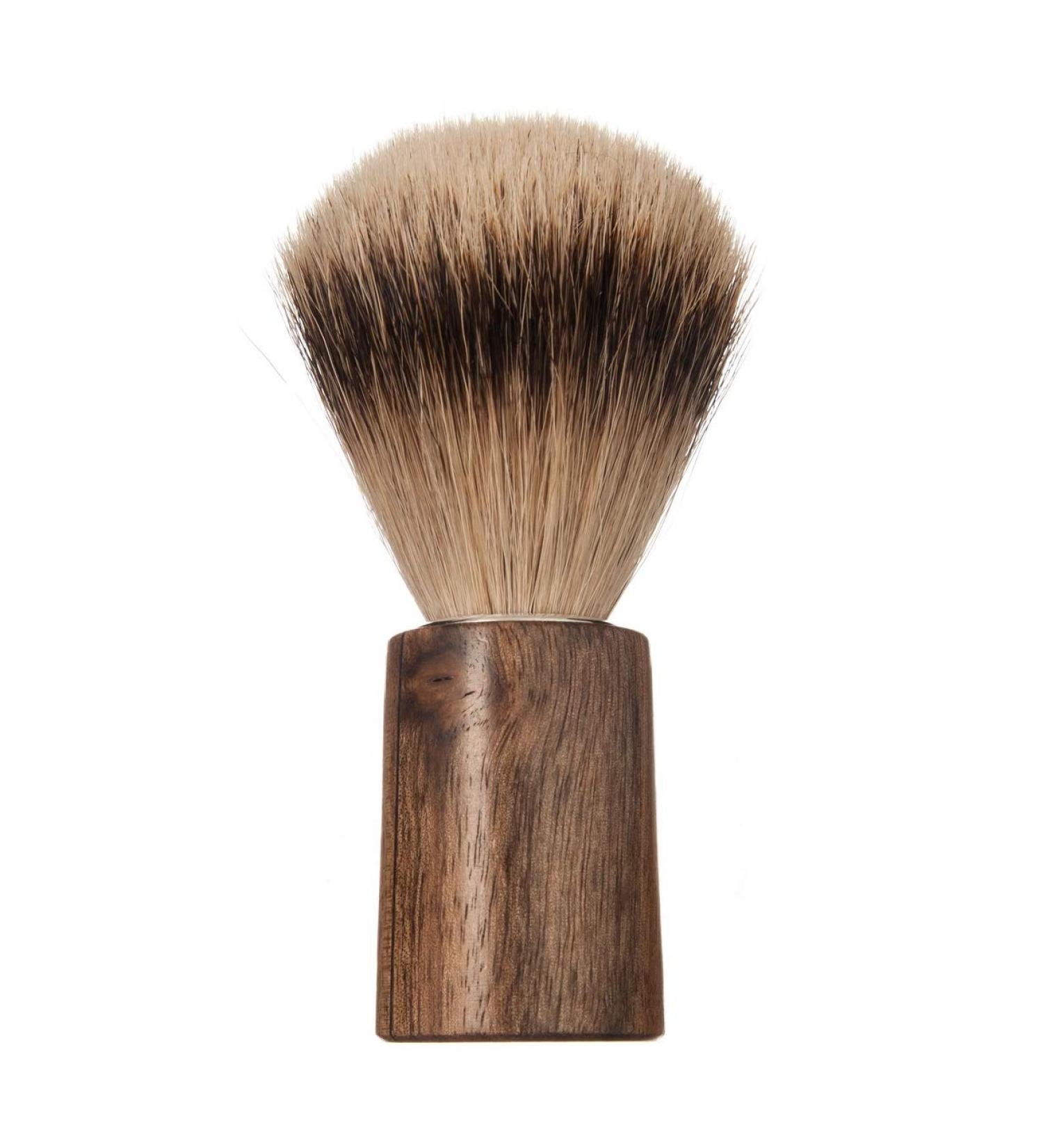 Shaving brush conical walnut pure badger hair