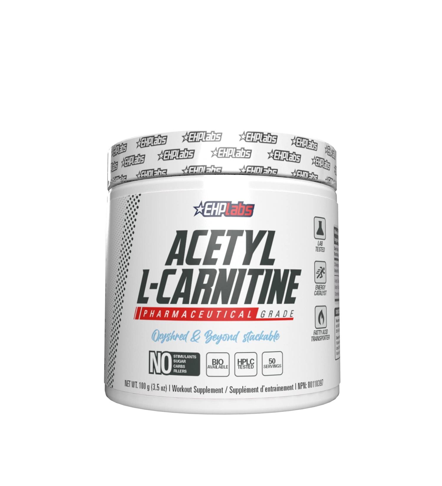 EHP Labs Acetyl L-Carnitine - Supports Natural Energy Production Aids Metabolism Assists in Healthy Brain Function Supports Heart Health Non-GMO Vegan Gluten Free - 50 Serves - Buy Online on SooperMarket.com