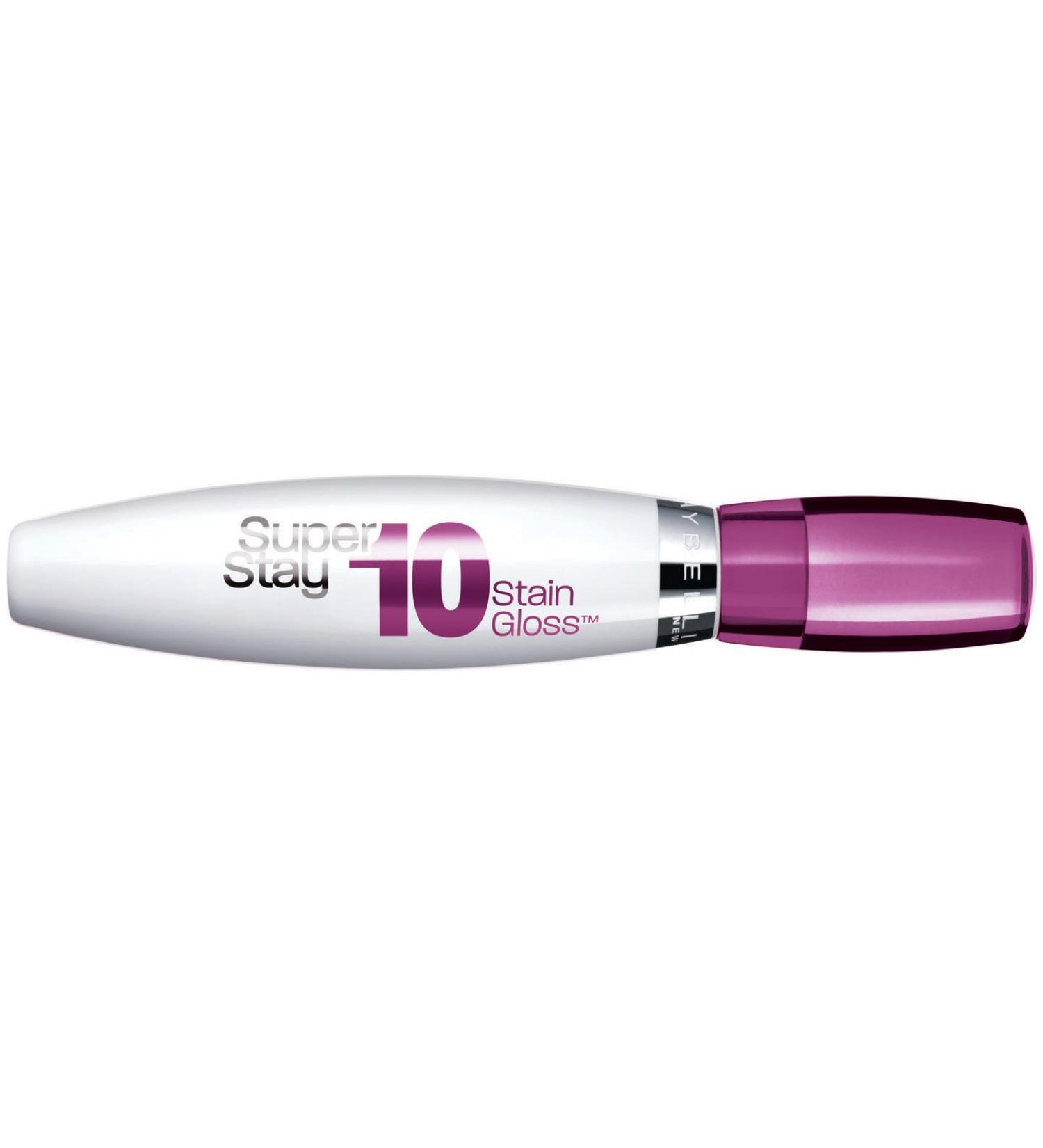 Maybelline New York Superstay 10 hour Stain Gloss Pleasing Plum 0.35 Fluid Ounce