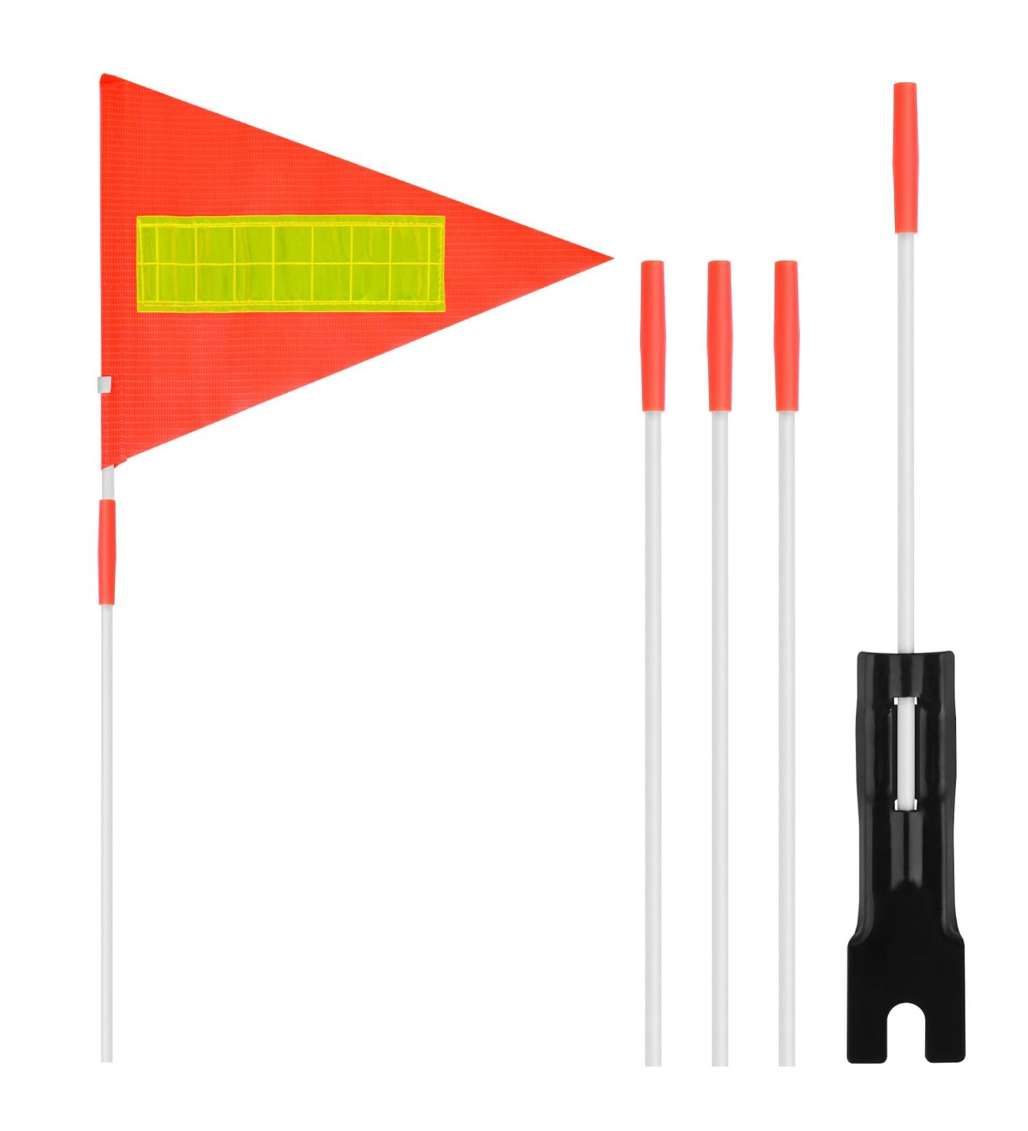Buy GREVOSEA Reflective Bicycle Flag - 4 ft High Visibility Safety Flag for Children | Includes 5 Rods | Ideal for Outdoor Cycling - Buy Online on SooperMarket.com