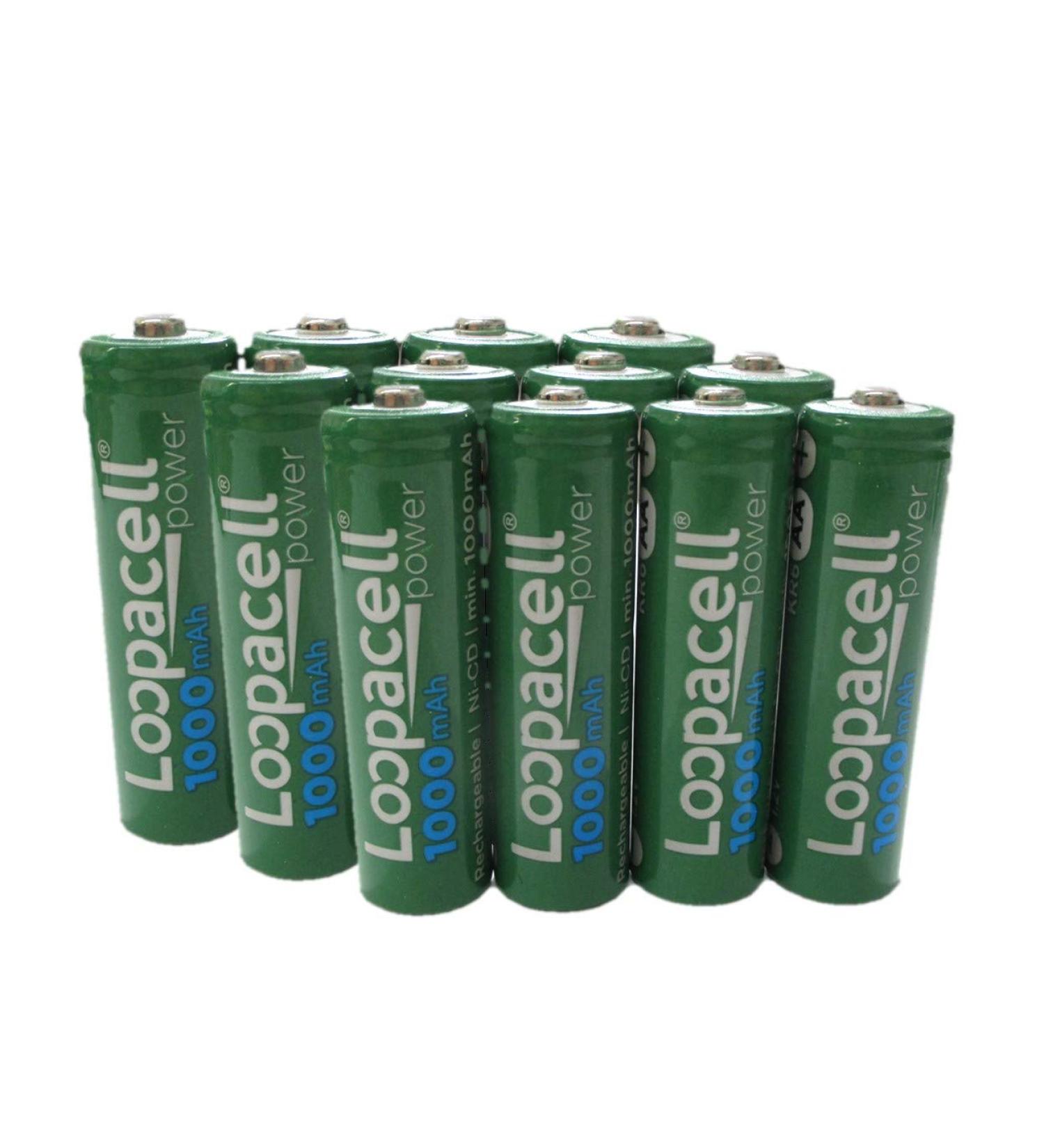 12 AA Rechargeable NiCD Battery 1.2V 1000mAh High Capacity AA Batteries for Solar Lights Garden Lights
