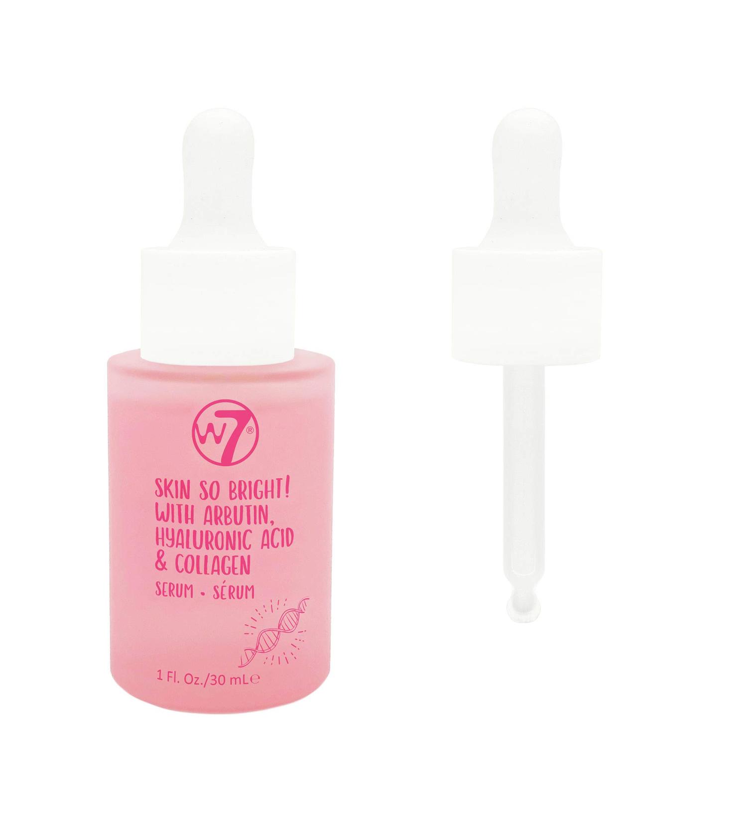 W7 Skin So Bright Face Serum - Hyaluronic Acid & Collagen Facial Serum - Rejuvenating & Renewing Skin