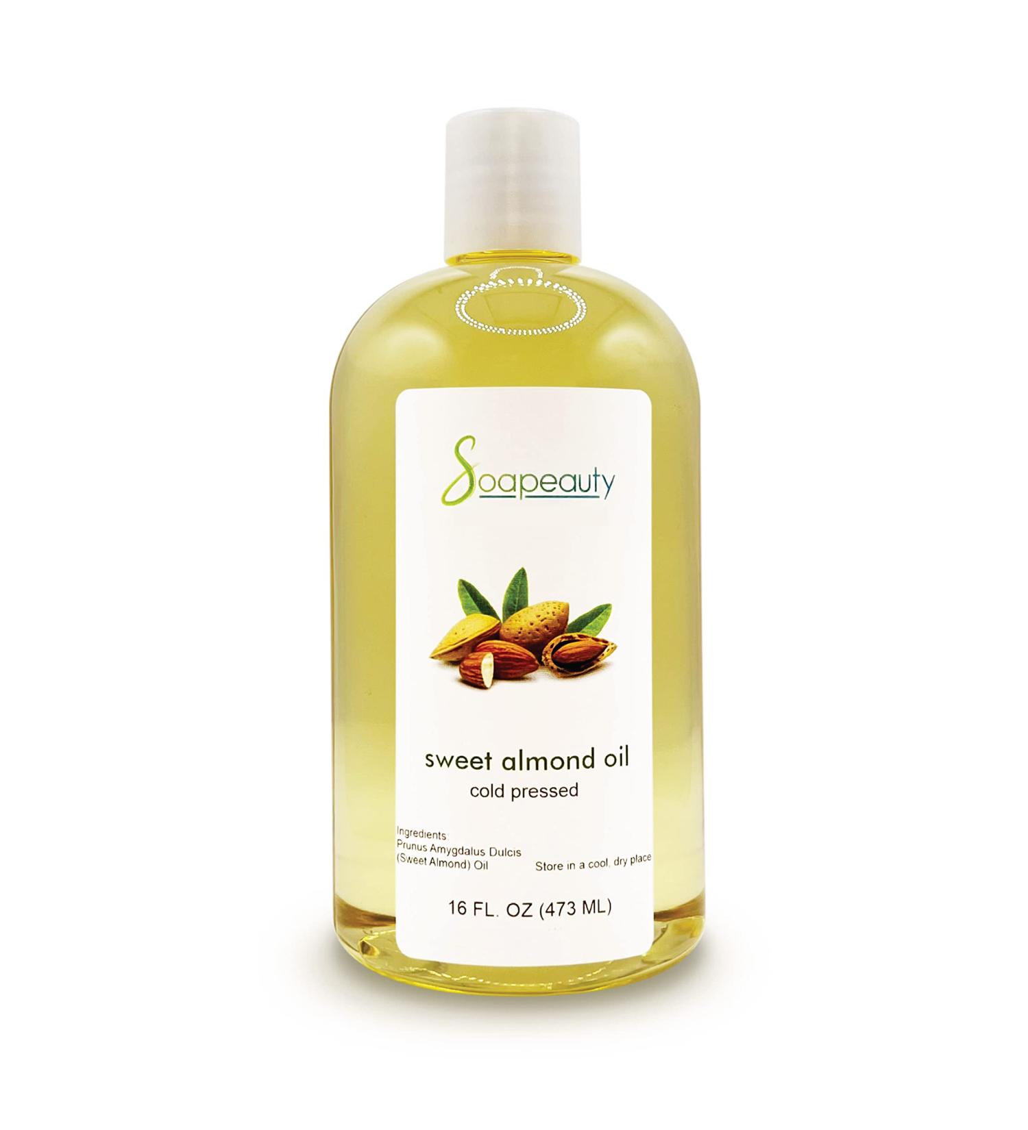 Buy Soapeauty Sweet Almond Oil 100% Pure - Cold Pressed Refined Bulk Carrier for Skin Face & Hair | 16 Fl Oz - Buy Online on SooperMarket.com