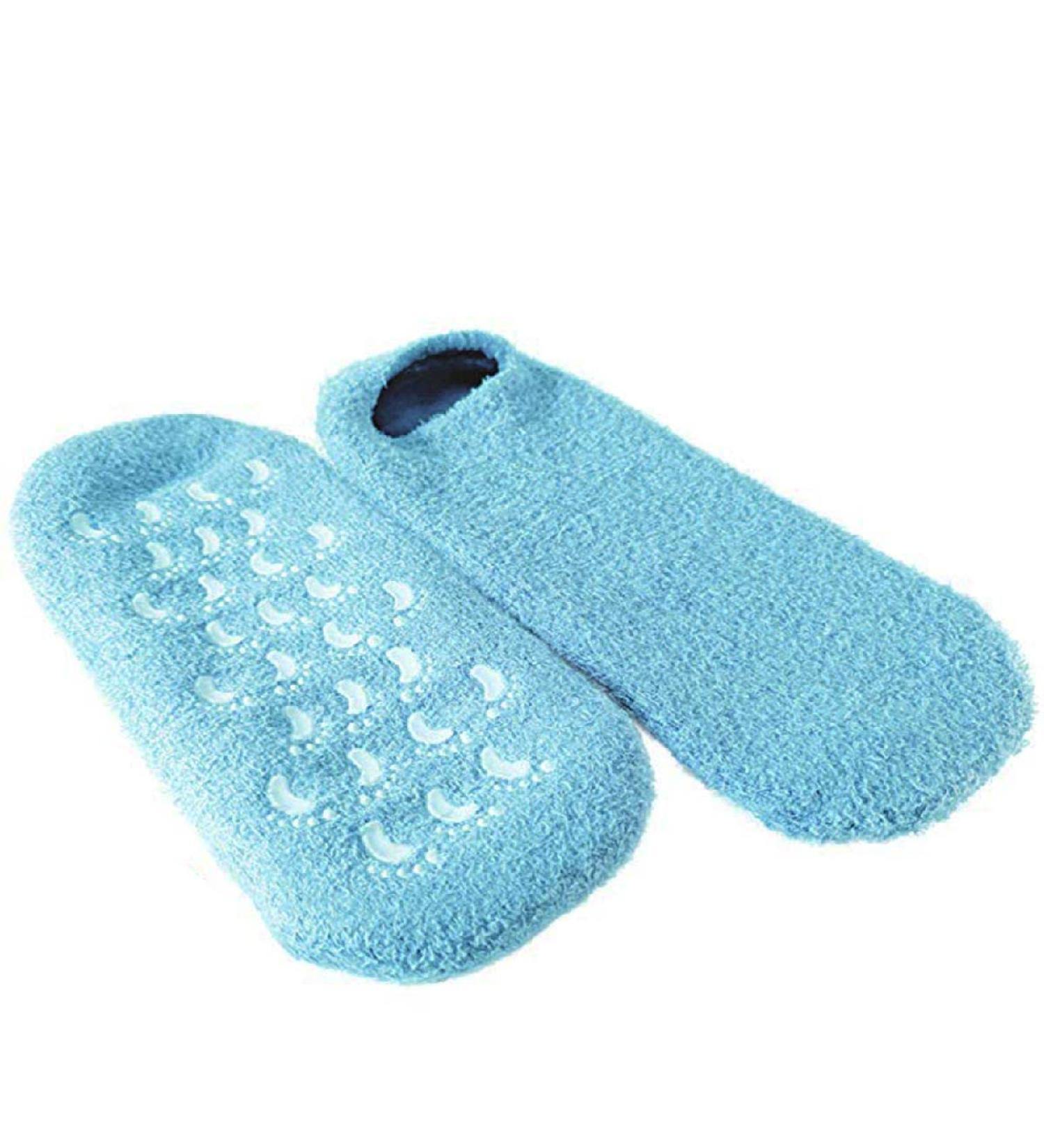 NatraCure Moisturizing Gel Socks - Hydrates Dry Feet, Heels, Calluses, Cuticles - Aqua - Buy Online on SooperMarket.com