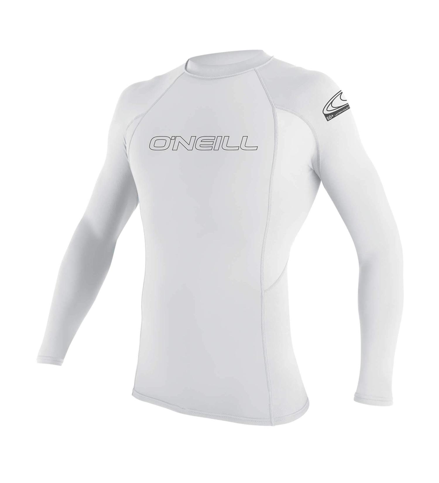 O'Neill Men's Basic Skins UPF 50+ Long Sleeve Rash Guard - White, Size S - Buy Online on SooperMarket.com