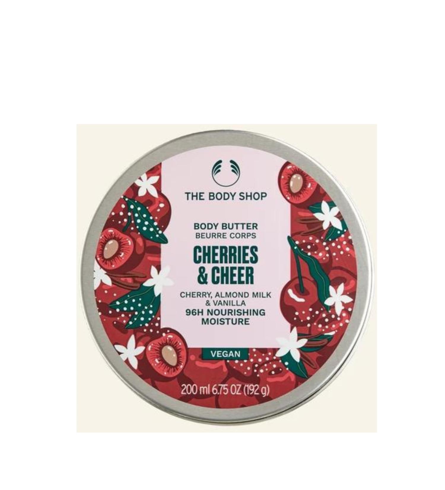 The Body Shop Cherries & Cheer - Cherry Almond Milk & Vanilla 200ml Body Butter - Vegan - Buy Online on SooperMarket.com