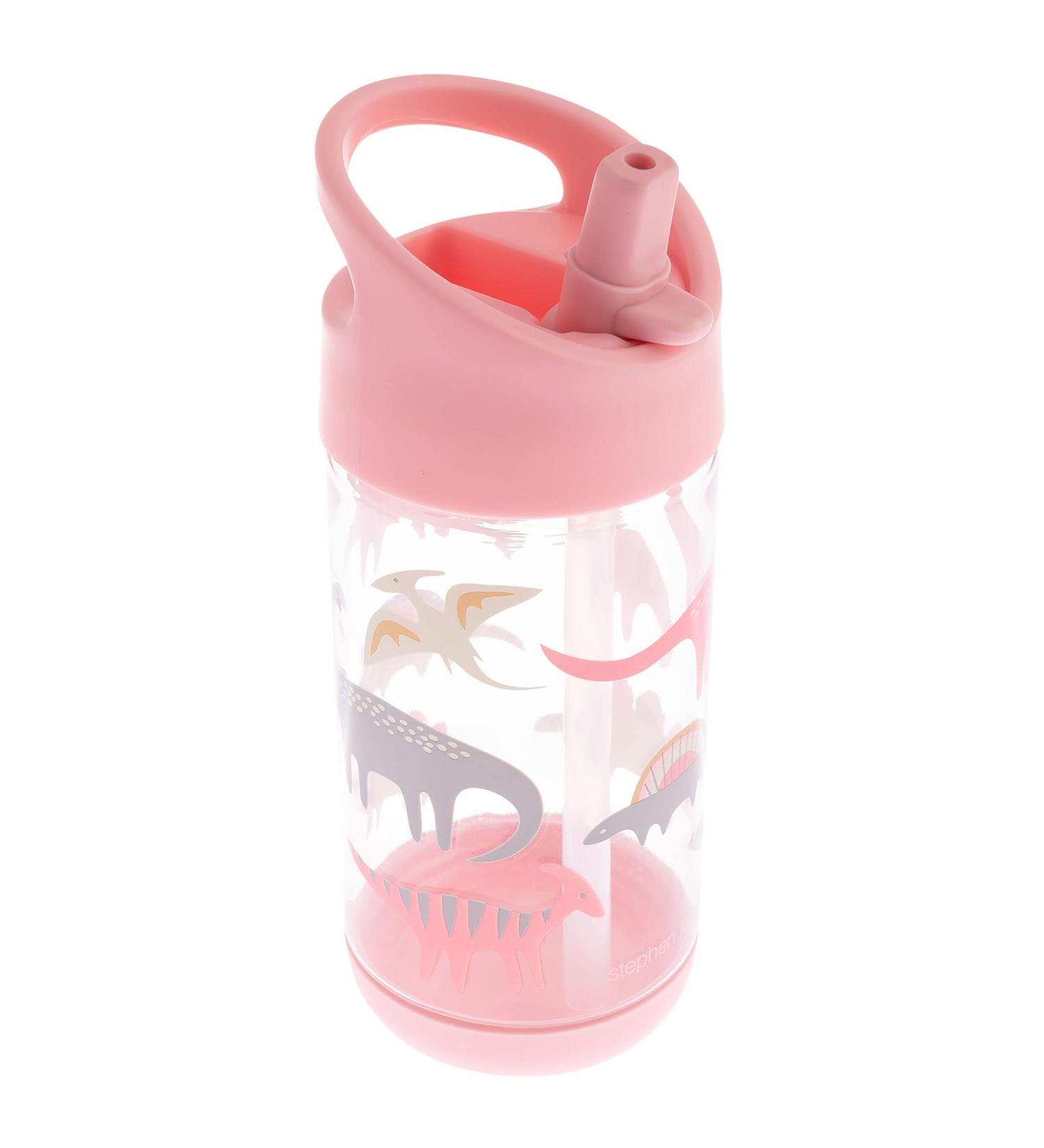 Stephen Joseph  Kids Flip Top Water Bottle  10 oz Tritan BPA Free  Water Bottle for Girls & Boys  Back to School Flip Top Bottle  Pink Dino