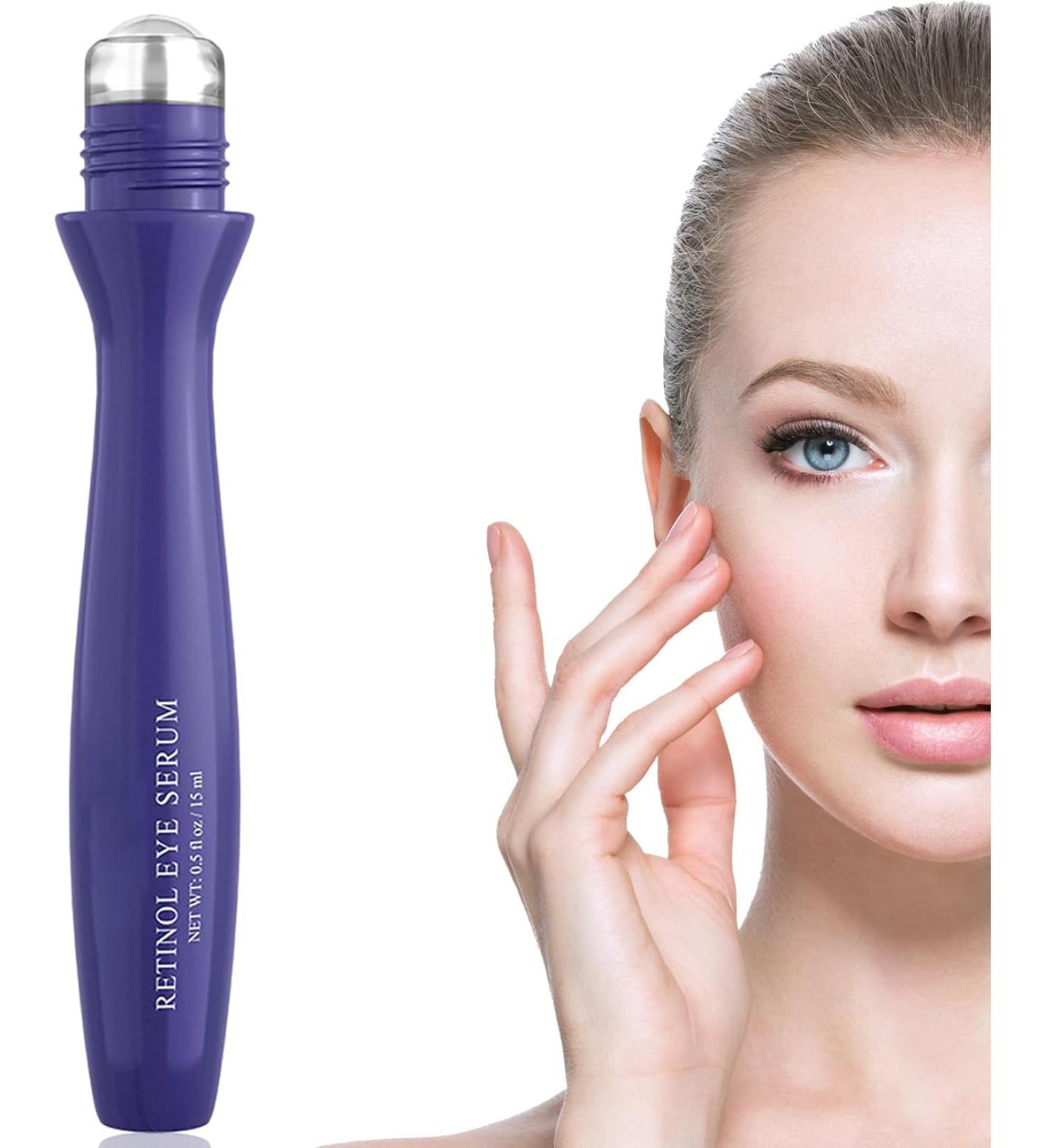 Eye Serum Anti Aging - Roll-on Retinol Eye Serum - Under Eye Serum for Dark Circles and Puffy Eyes - Fade Fine Line Remove Eye Bag - Anti Wrinkle Firming Lifting - Moisture Improve Contour Elasticity