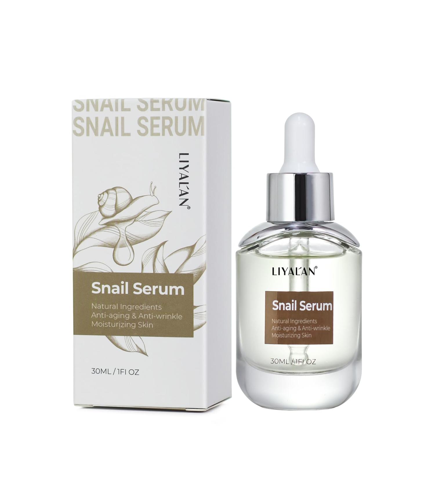 LIYALAN Collagen Snail Mucin Face Serum | Anti-Aging & Moisturizing Skincare | 30ml - Shop Internationally - Buy Online on SooperMarket.com