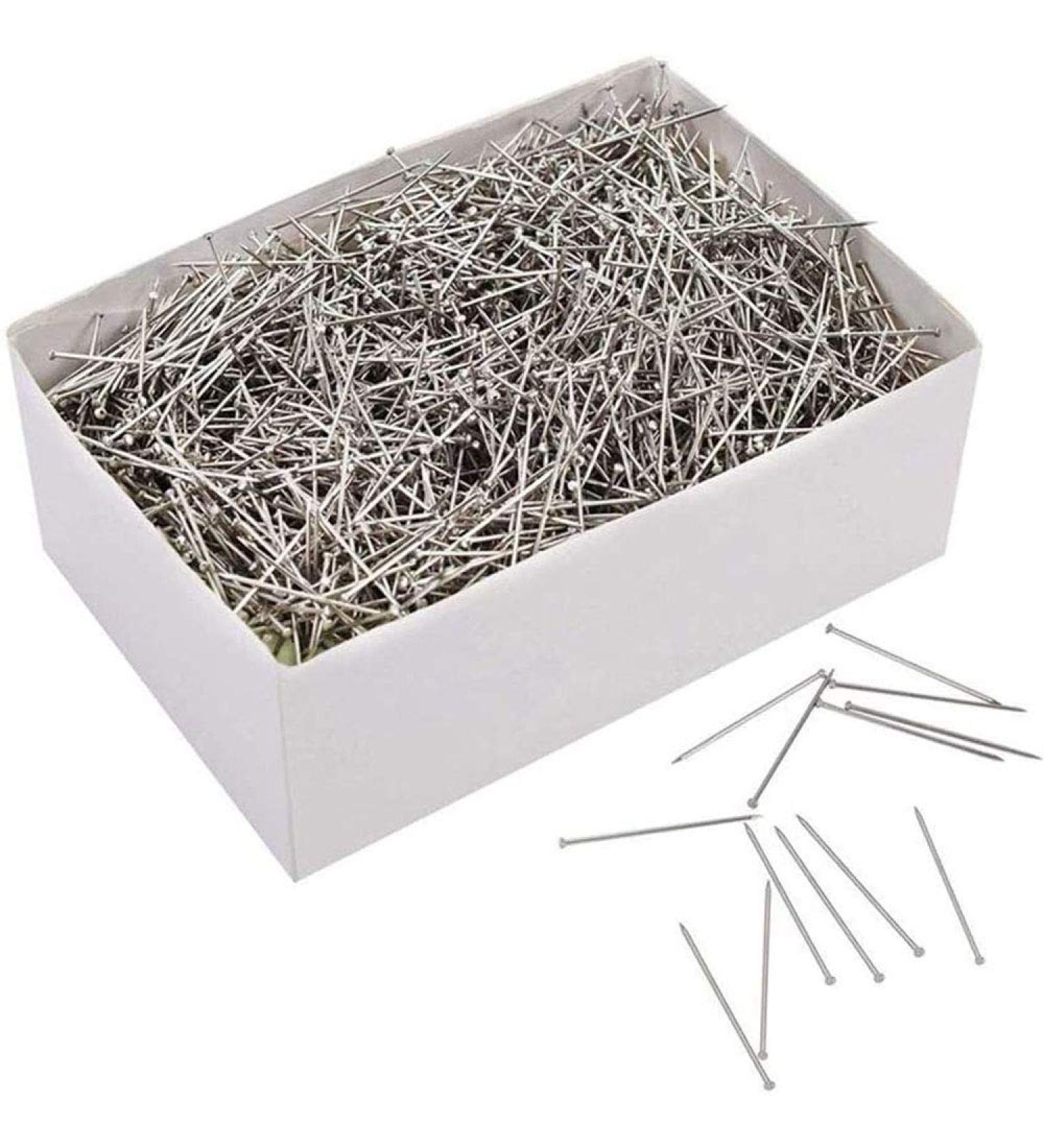 3500pcs Stainless Steel Head Pins for Jewelry Making & Sewing | 26mm Nickel Plated Satin Pins - Buy Online on SooperMarket.com