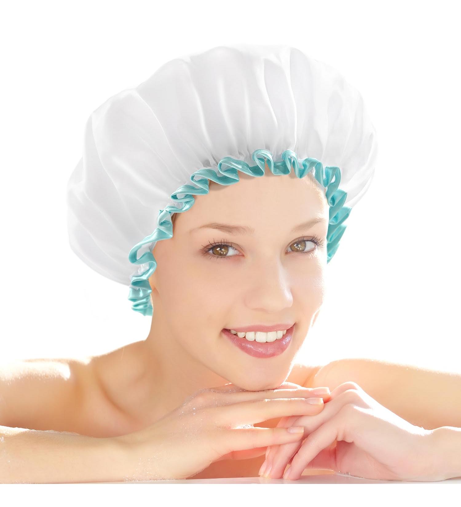 Mikimini Shower Hood 2-Pack for Girls & Women - Waterproof Washable Soft & Sweet - XL White - Buy Online on SooperMarket.com