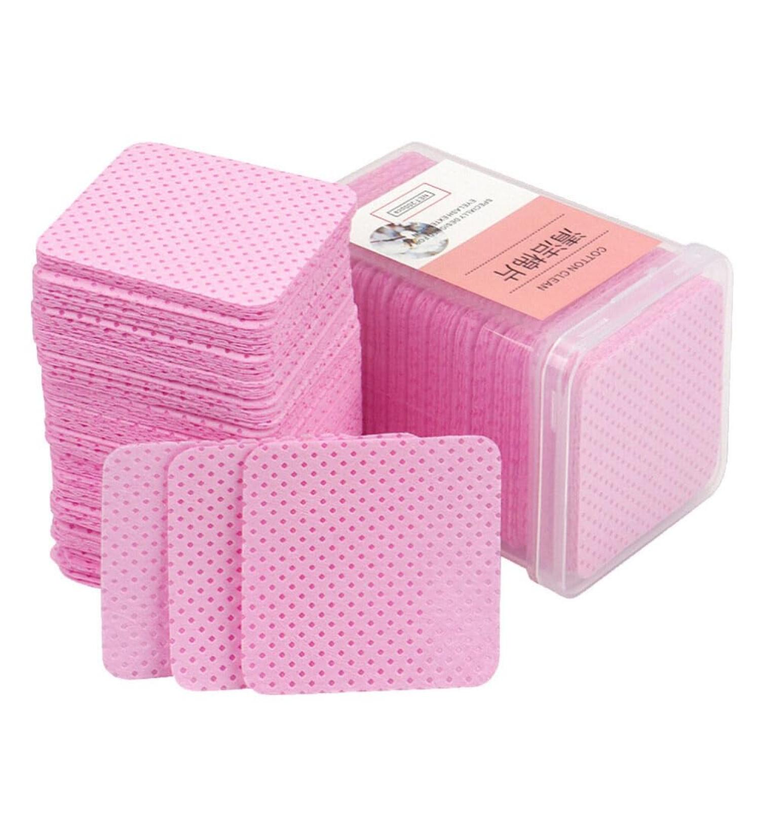 FRCOLOR 800 Pcs Glue Wipes - Glue Remover Cleaning Pads Non-Woven Fabric for Nail Polish & Eyelash - 4.8x4.8cm Pink - International Shipping Available - Buy Online on SooperMarket.com