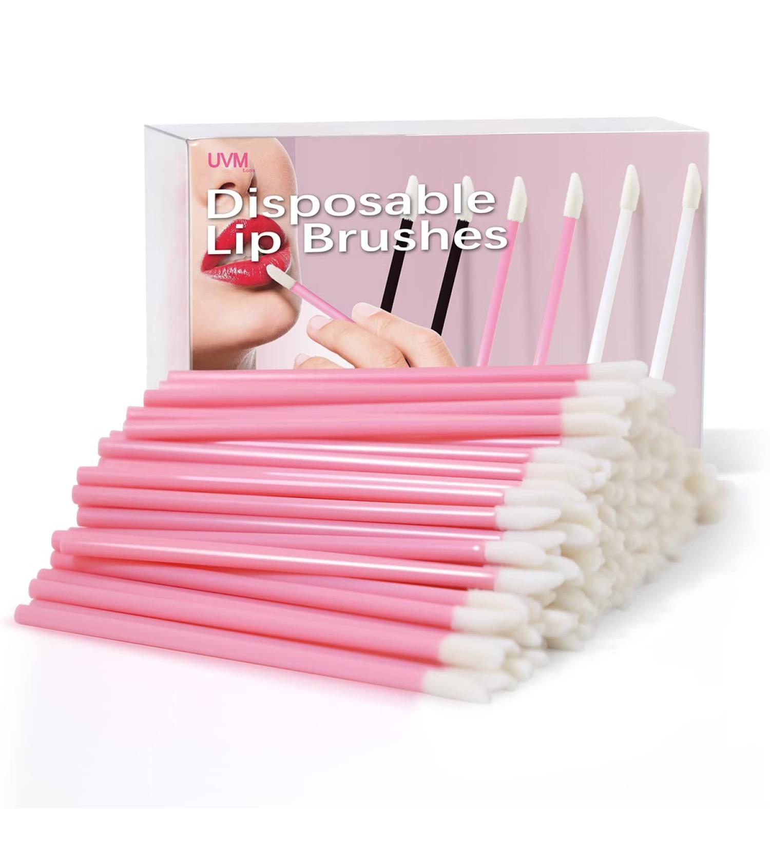 200PCS Pink Disposable Lip Brushes Lip Gloss Applicators Makeup Tools Kit - Buy Online on SooperMarket.com