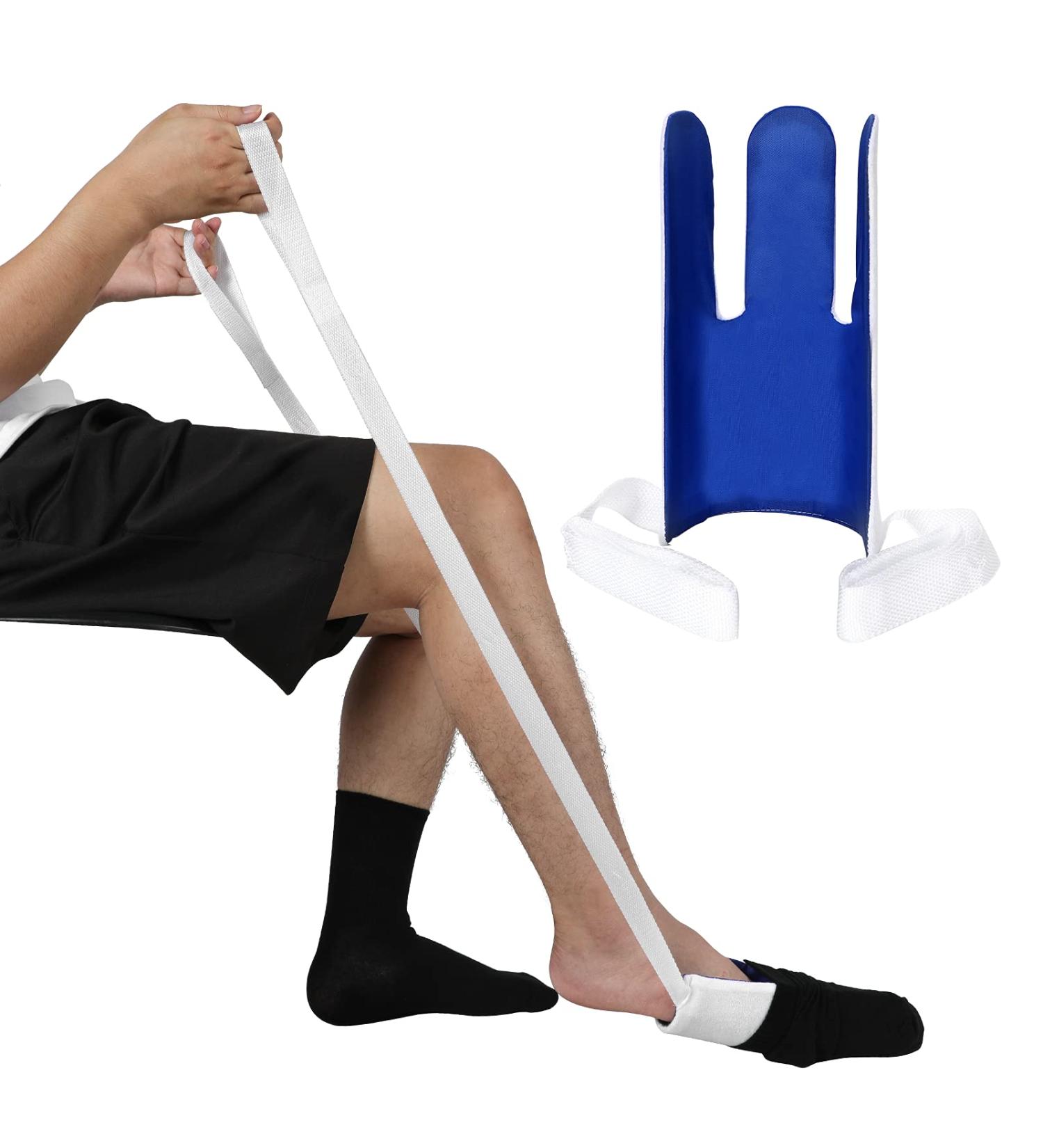 Antdvao Sock Aid Kit- Easy to Put on Take Off Socks Support Stocking Aid Light and Easy to Wear Shoe Horn with Hooks Suitable for Independent Living Aids Help Put on Shoes/Socks/Shirts (Blue) - Buy Online on SooperMarket.com