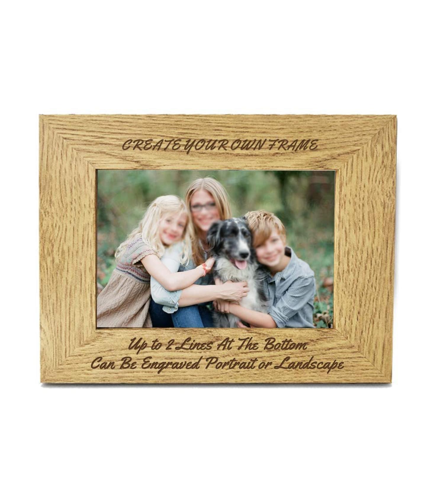 Personalised Engraved 7x5 Wood Photo Frame | Custom Family, Wedding & New Baby Gift - Buy Online on SooperMarket.com