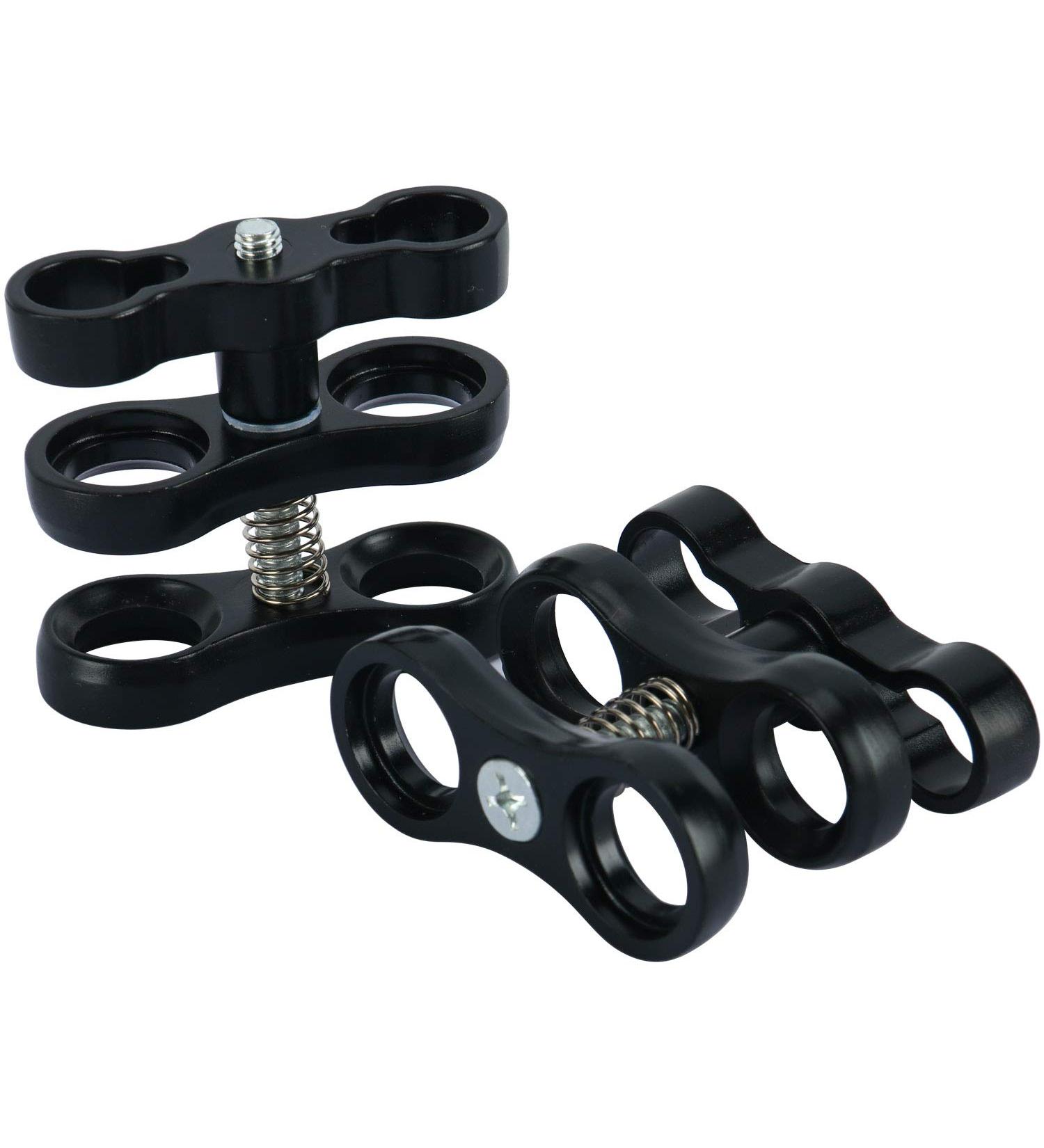 Amarine Made 1 Inch Black Underwater Ball Clamp Mount - 2 Pack for Light Arm System - Buy Online on SooperMarket.com