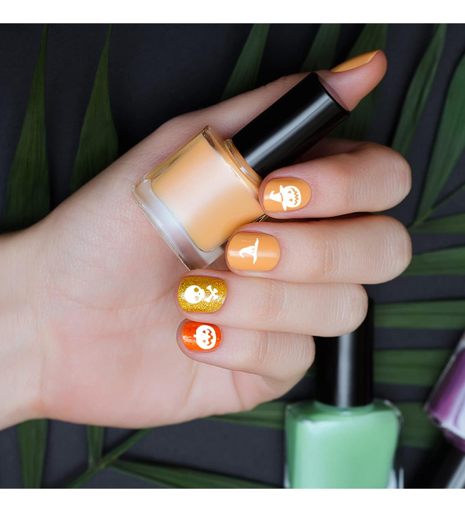 Uonlytech 6pcs Halloween Nail Art Plates - Pumpkin Pattern DIY Nail Templates for Stunning Manicure - Buy Online on SooperMarket.com