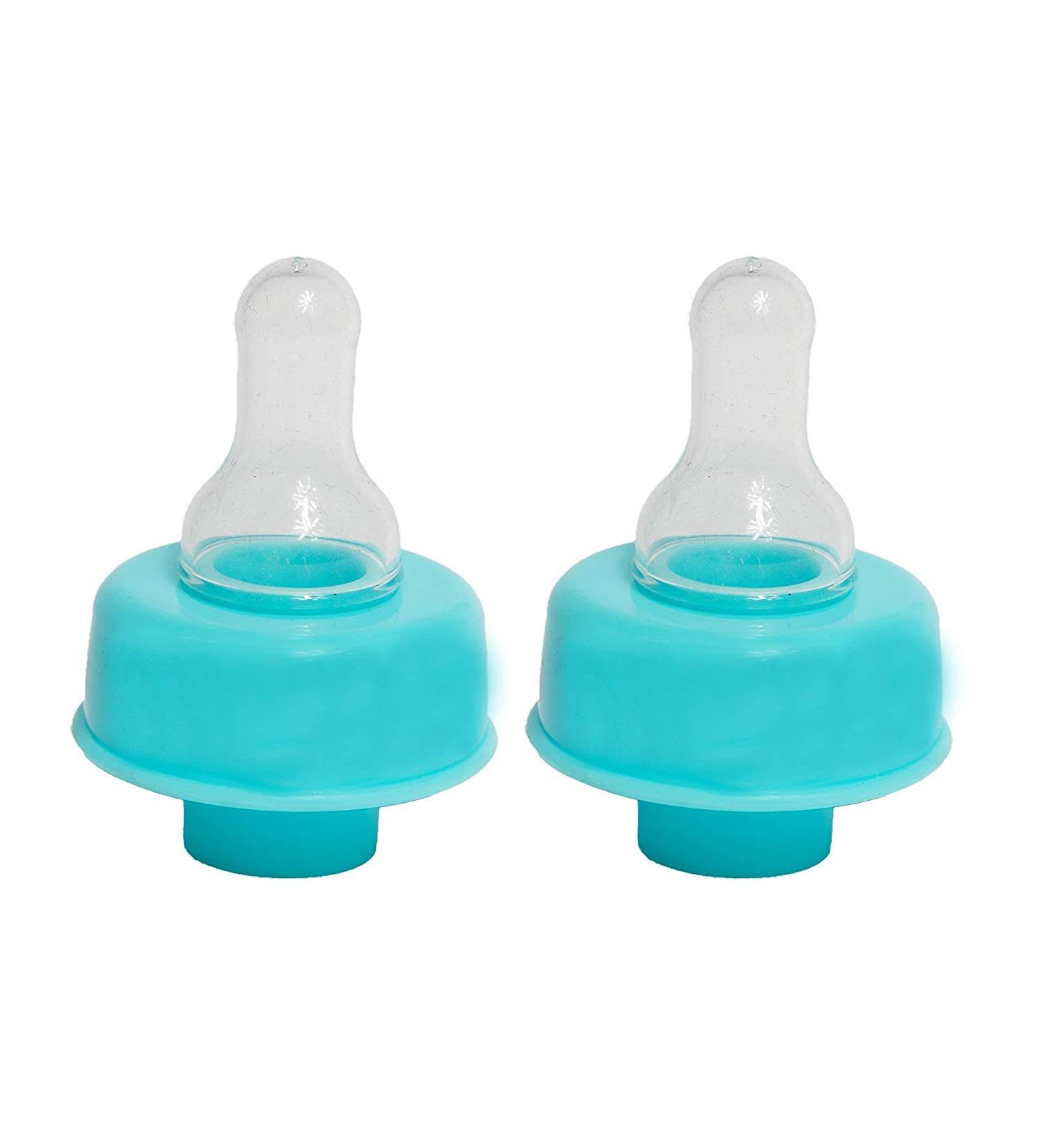 Refresh-A-Baby Universal Bottle Top Adapter 2-Pack (Baby Blue) - Fits Formula, Juice, and Water Bottles - Buy Online on SooperMarket.com