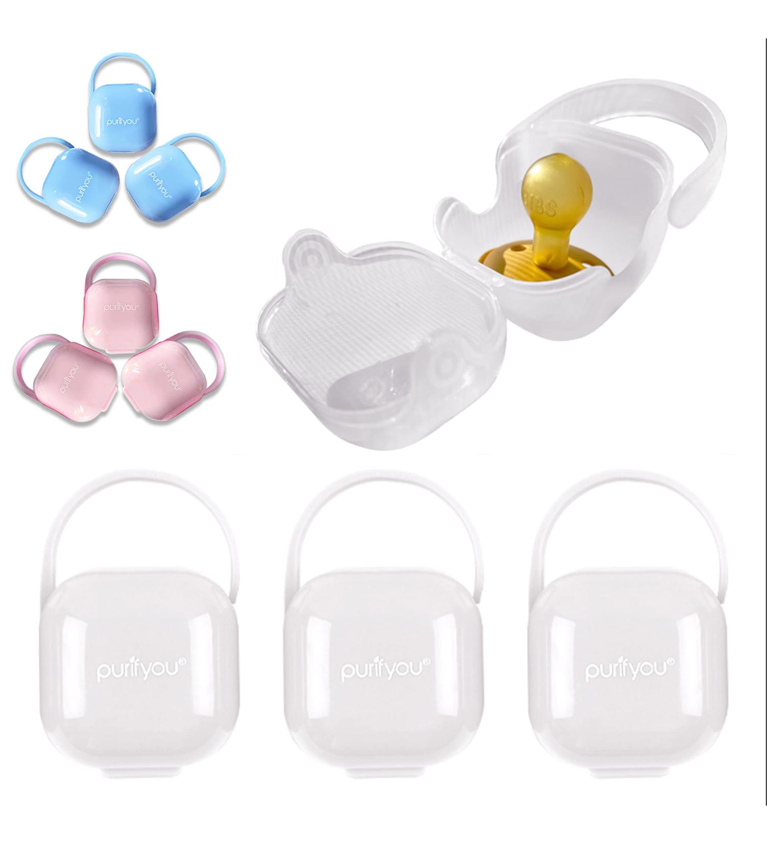 Purifyou PurePouch BPA-Free Pacifier & Nipple Shield Cases - Set of 3 | Clear Case for Diaper Bag & Stroller | Travel Pacifier Box | Keeps Binkies Clean & Accessible | 3 Count - Buy Online on SooperMarket.com