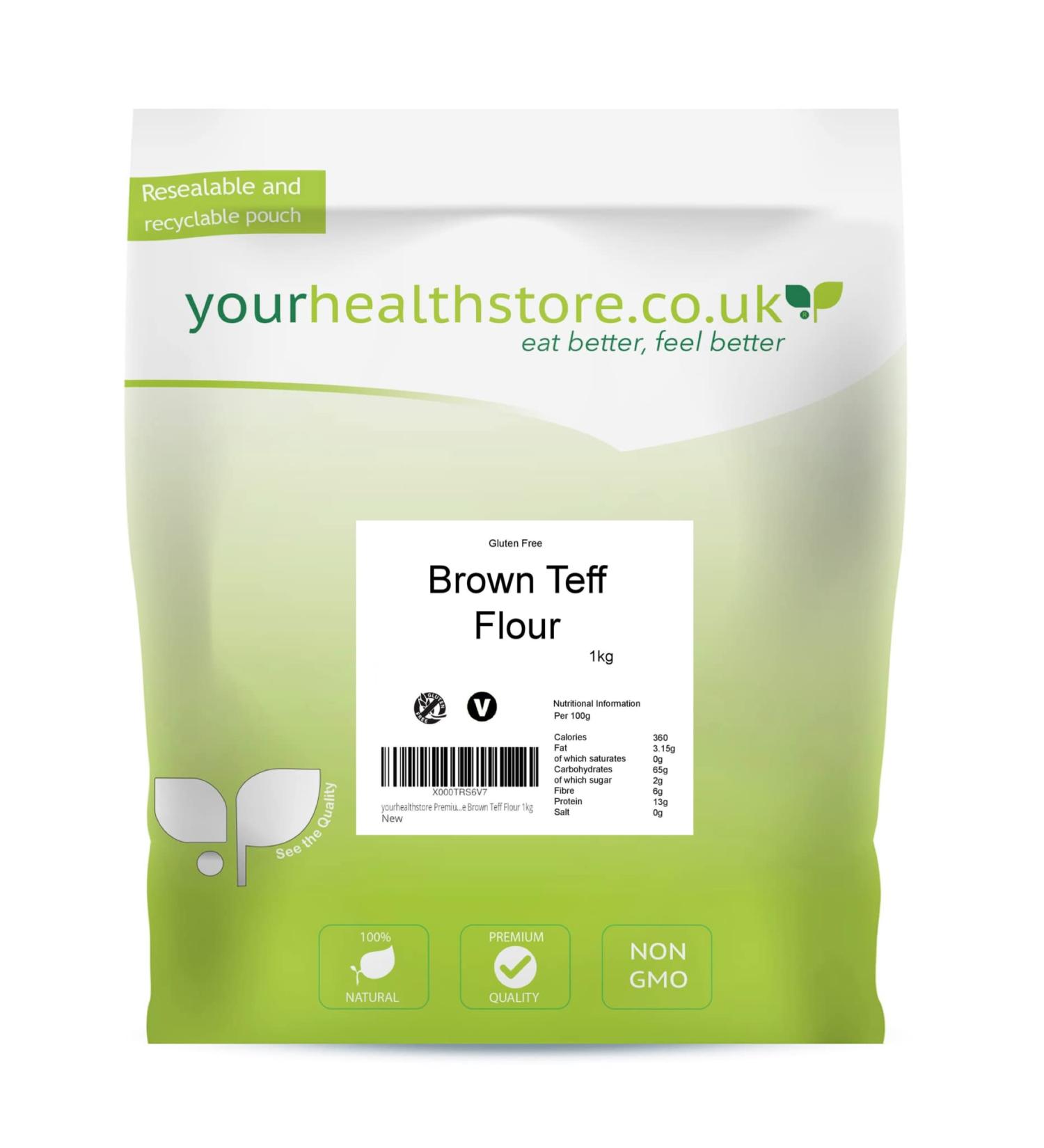 yourhealthstore Premium Gluten Free Brown Teff Flour 1kg