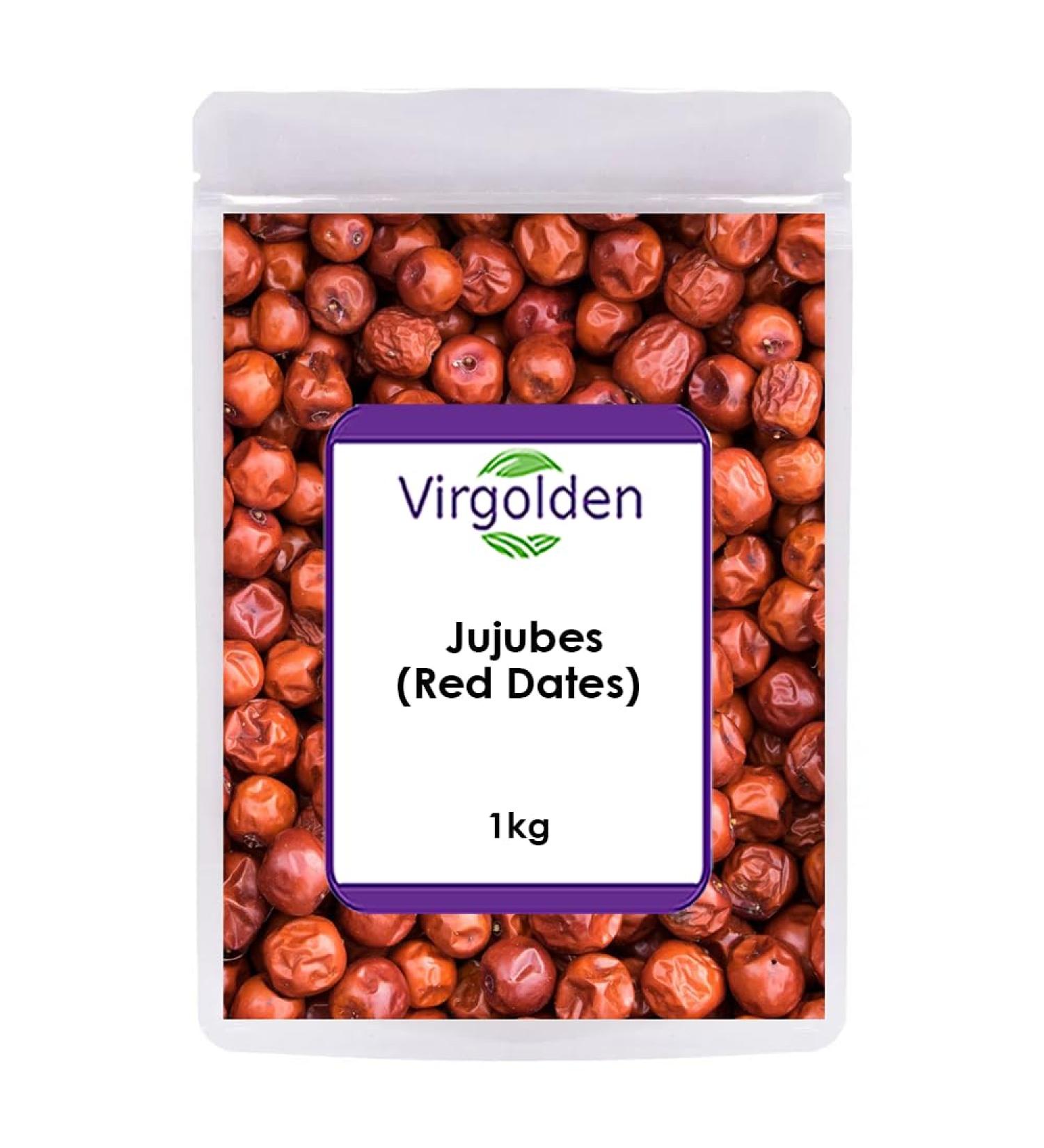 Virgolden Red Dates (Jujubes) 1kg: Premium Quality for Health and Wellness - Buy Online on SooperMarket.com