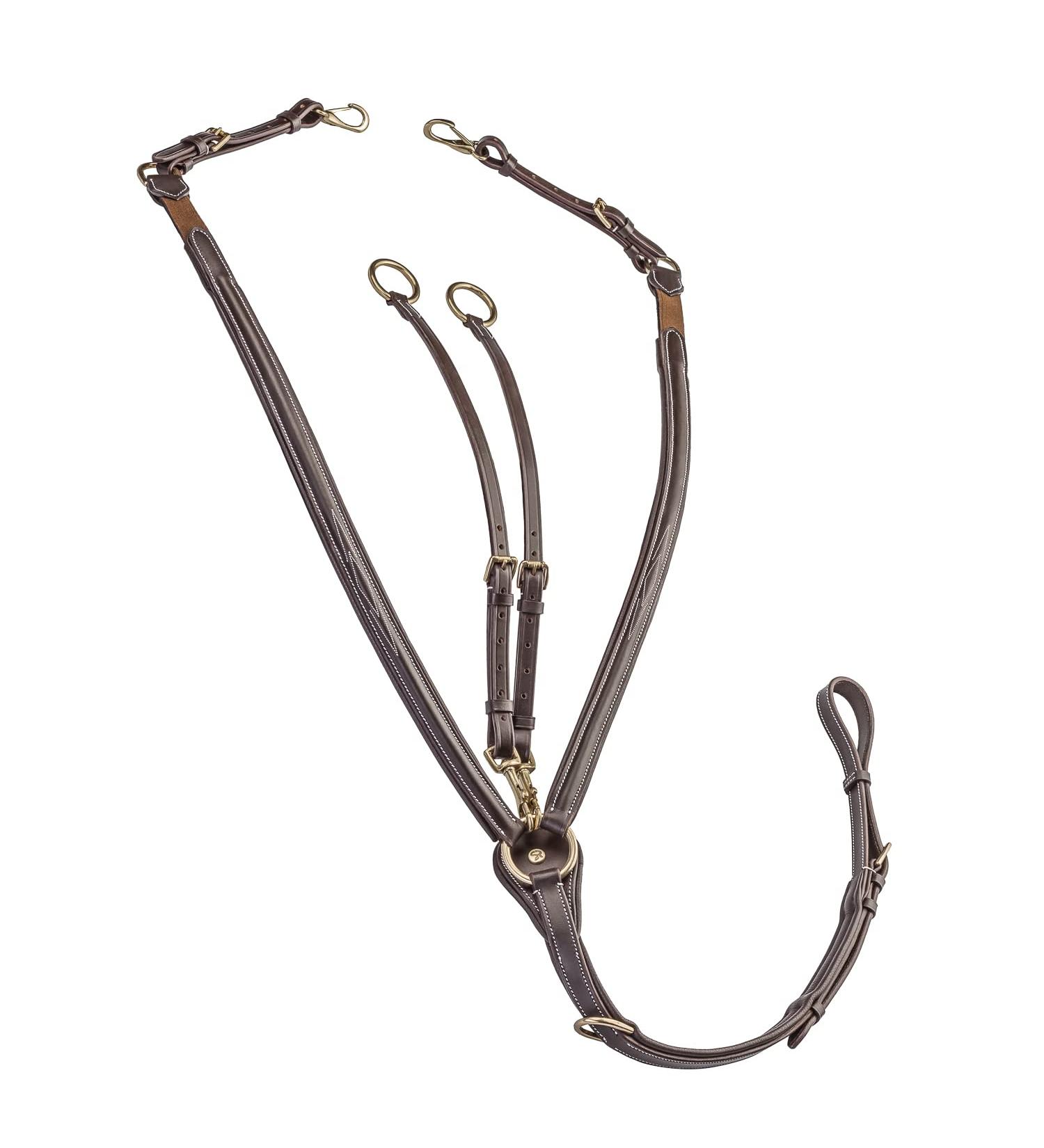 Buy SUNRIDE Windsor Leather Breastplate with Martingale for Horses - Adjustable & Elastic - Cob Brown - International Shipping Available - Buy Online on SooperMarket.com