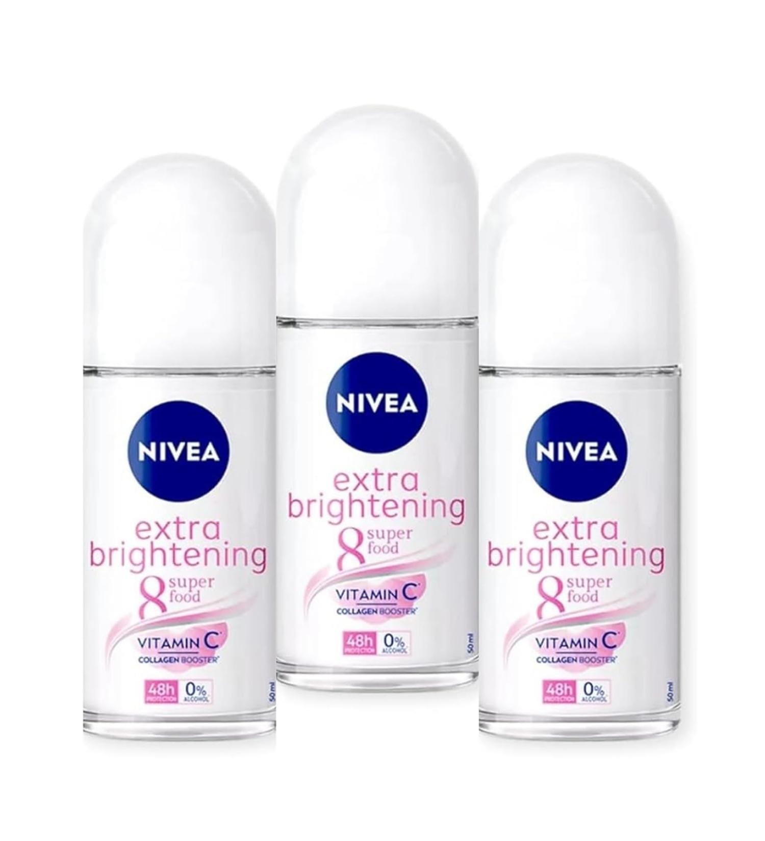 Nivea Deodorant Whitening Extra Care 48h Roll-on: 50 Ml. (Pack of 3) - Buy Online on SooperMarket.com