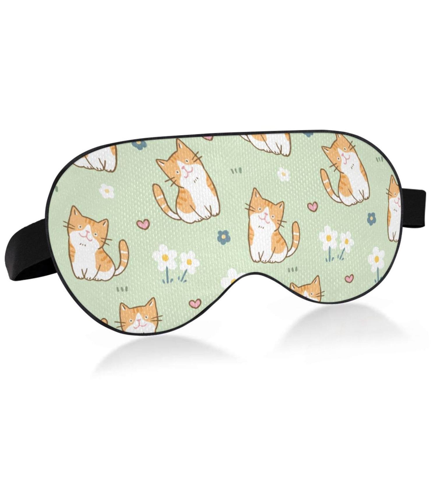 Haskirky Light Blocking Eye Mask for Adults - Adjustable & Breathable - Perfect for Travel, Business Trips, Yoga & Meditation - Cute Cartoon Cats Design - Buy Online on SooperMarket.com