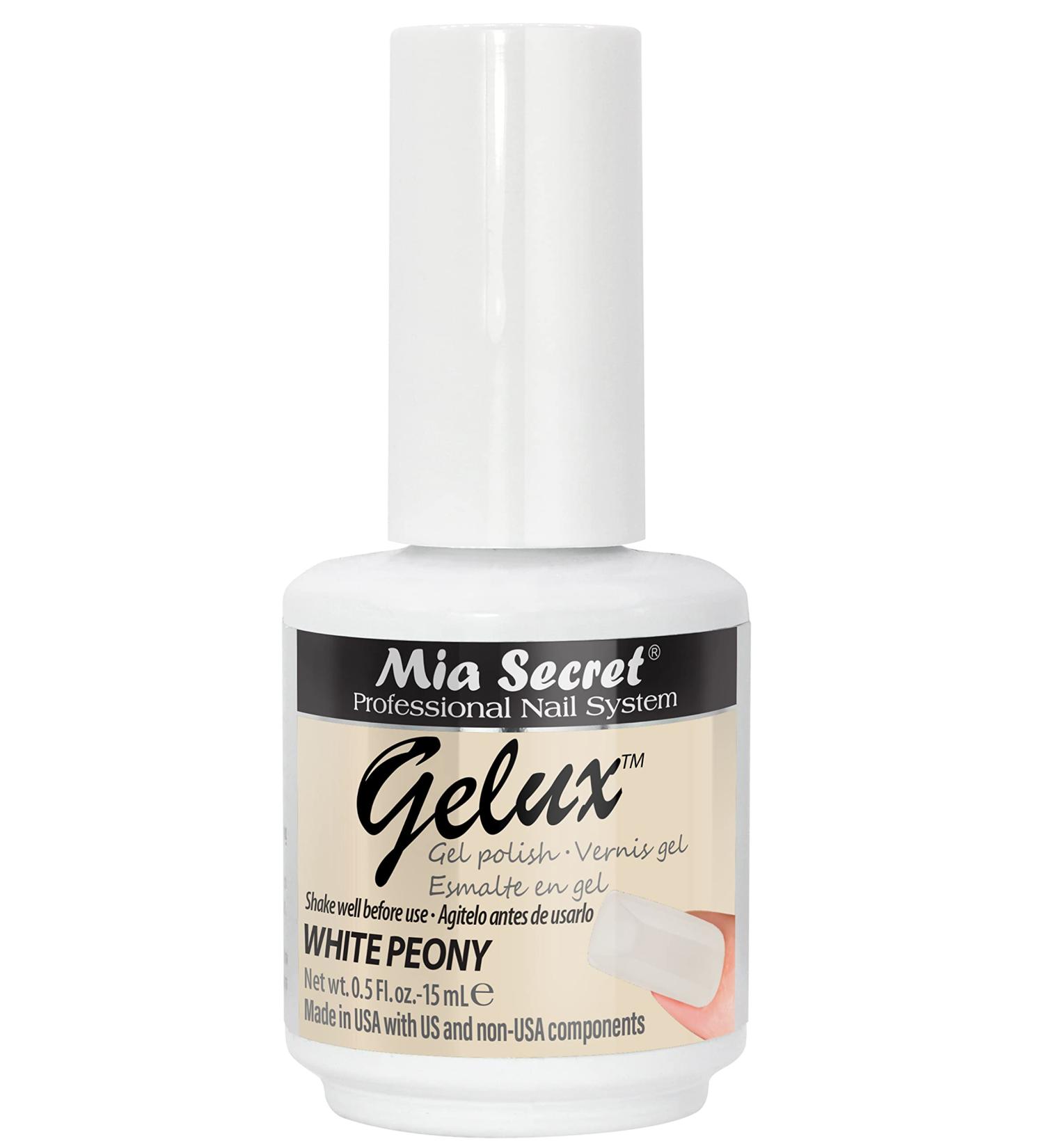 Mia Secret Gelux Soak-off gel nail polish color White Peony - Gel polish cured with nail lamp - Esmaltes para u as en gel de larga duraci n para lampara uv - Esmalte en gel Mia Secret color White Peony
