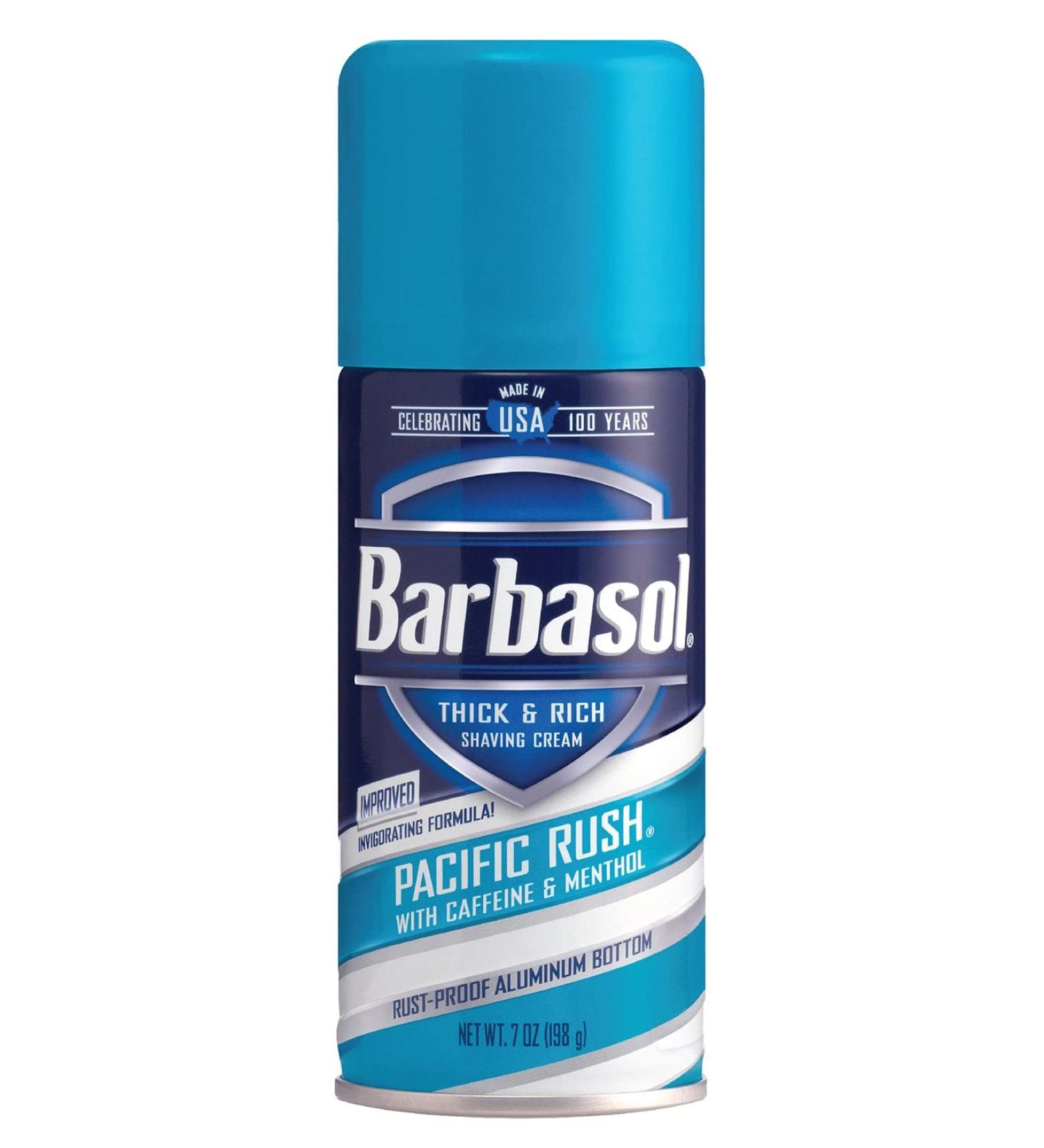 Barbasol Pacific Rush Shaving Cream with Caffeine & Menthol - 7 oz | Thick & Rich Foam for a Refreshing Shave - Buy Internationally - Buy Online on SooperMarket.com