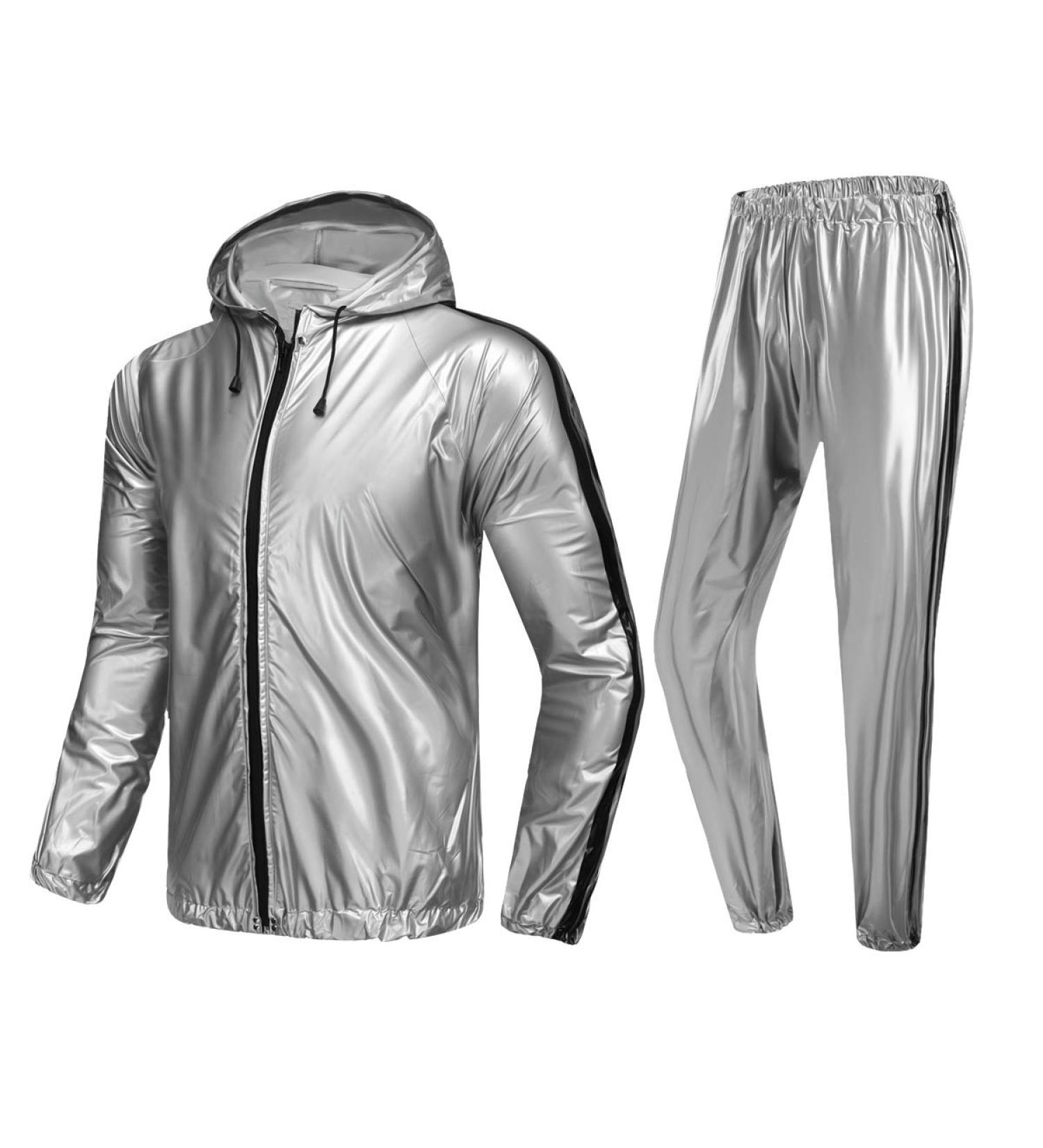 MulYeeh Heavy Duty Full-Zip Sauna Suit for Weight Loss - Silver X-Large - Buy Online on SooperMarket.com