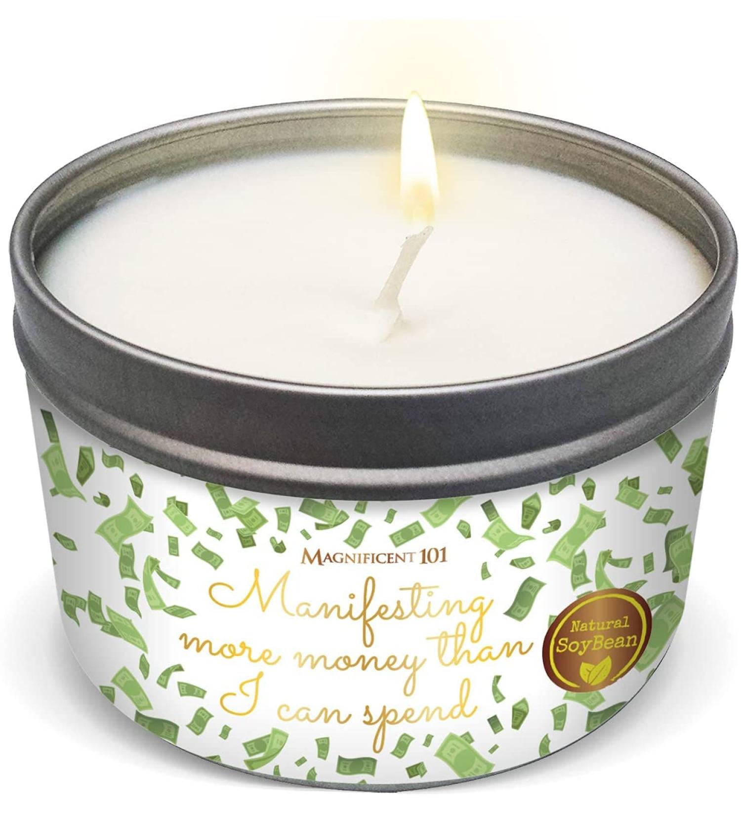 Manifesting Abundance: 101 Money Magnet Tin Candle - 6oz - Buy Online on SooperMarket.com