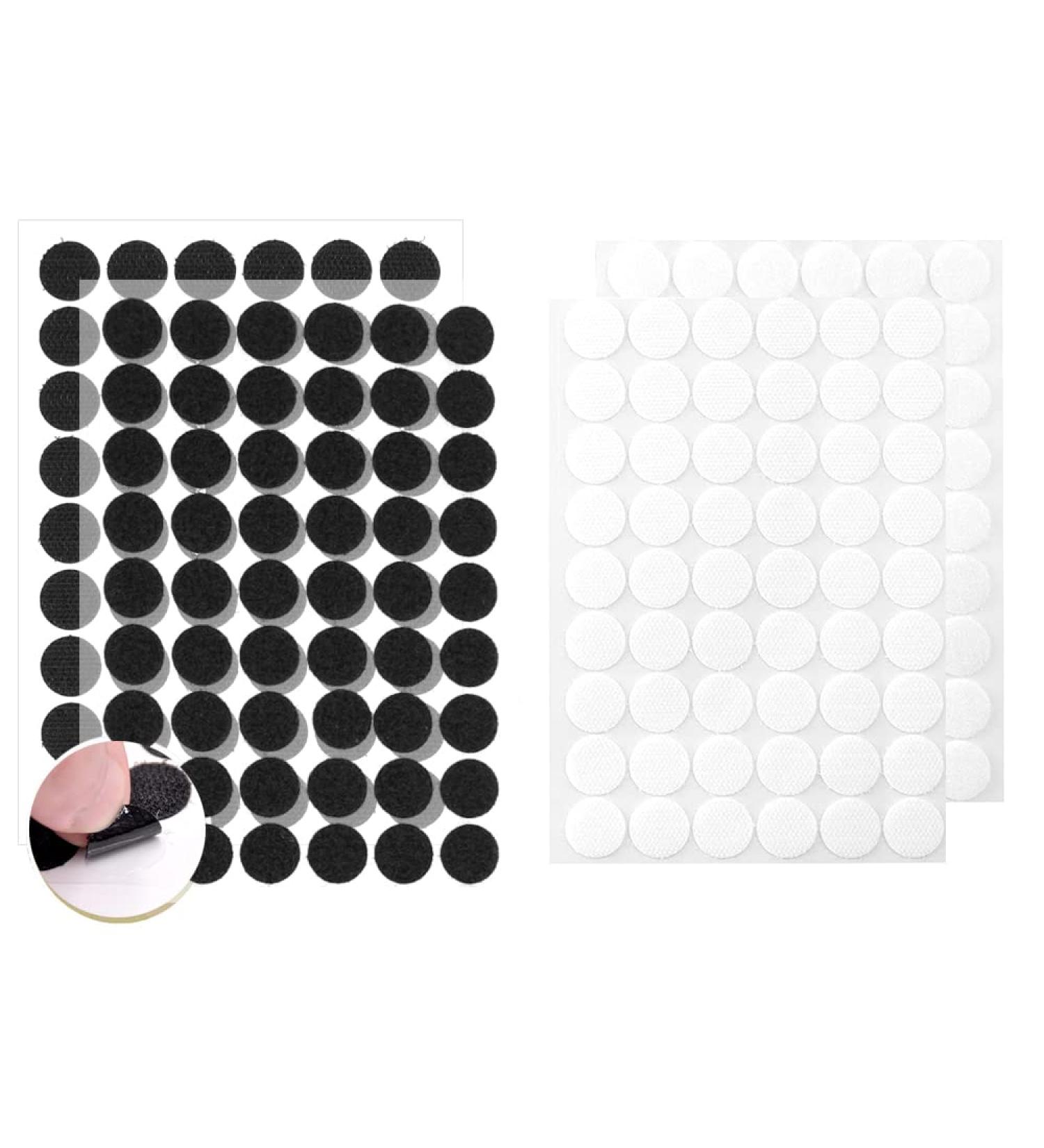 Self Adhesive Dots  108 Pairs 0.59 Diameter Hook and Loop Dots with Waterproof Sticky Dots Strong Adhesive for New Years Decorations Supplies  Glue Dots Classroom Office Home Black and White 7D-HL-DOT-BLWH - Buy Online on SooperMarket.com