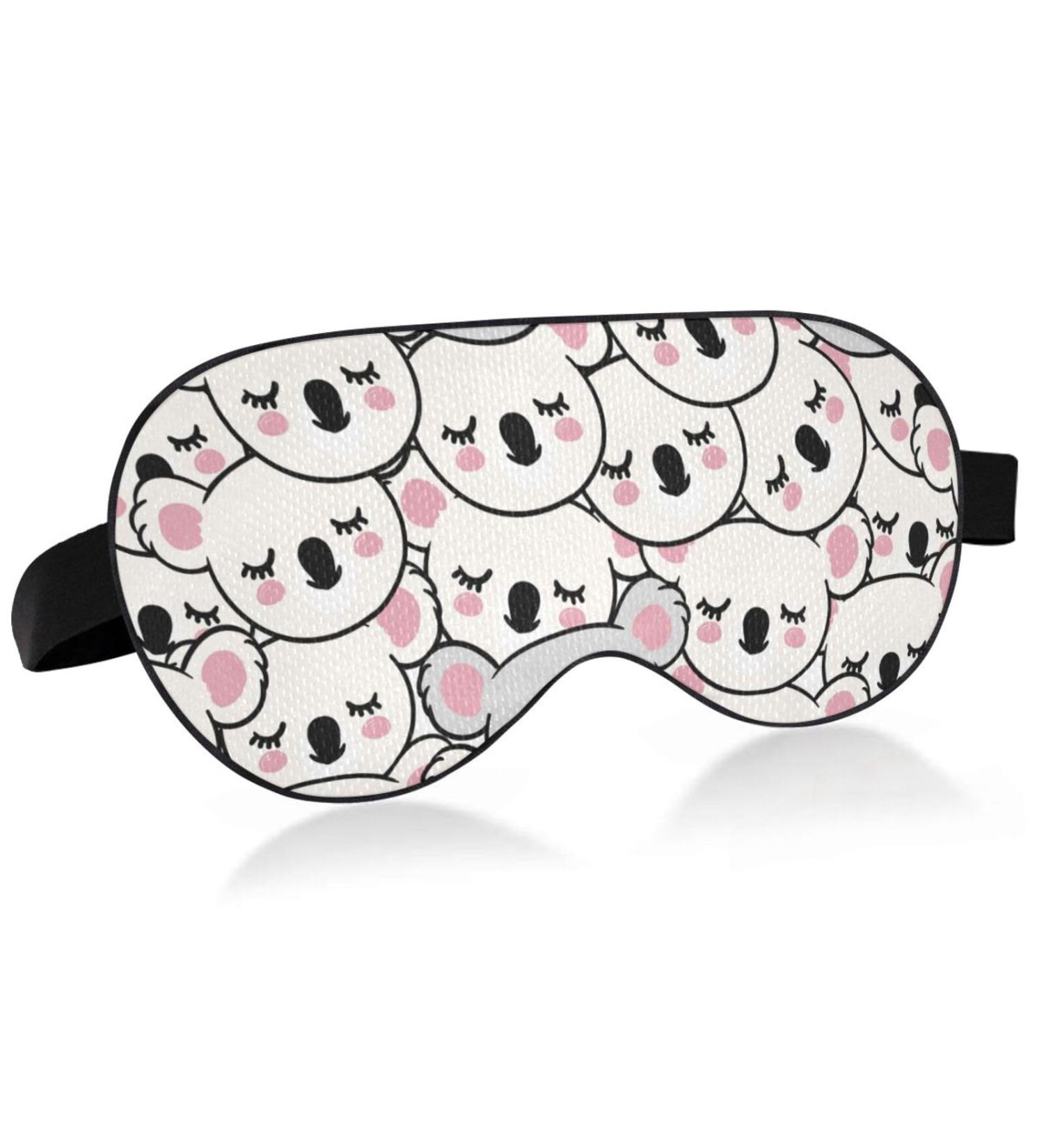 Adjustable Light Blocking Eye Mask for Deep Sleep - Breathable & Comfortable for Travel, Yoga, Meditation - Adult Men and Women - Cartoon White - Buy Online on SooperMarket.com