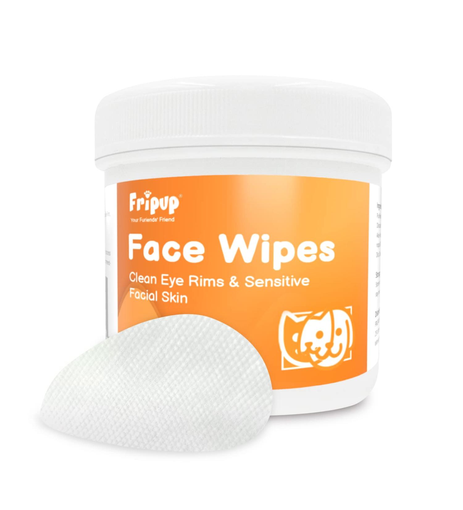FriPuP 100Pcs Pet Face Wipes for Dogs and Cats - Clean Body, Eyes, Facial Stains, and Ear Wax - Nonwoven Fabric, Convenient for Home or Outdoor - Buy Online on SooperMarket.com