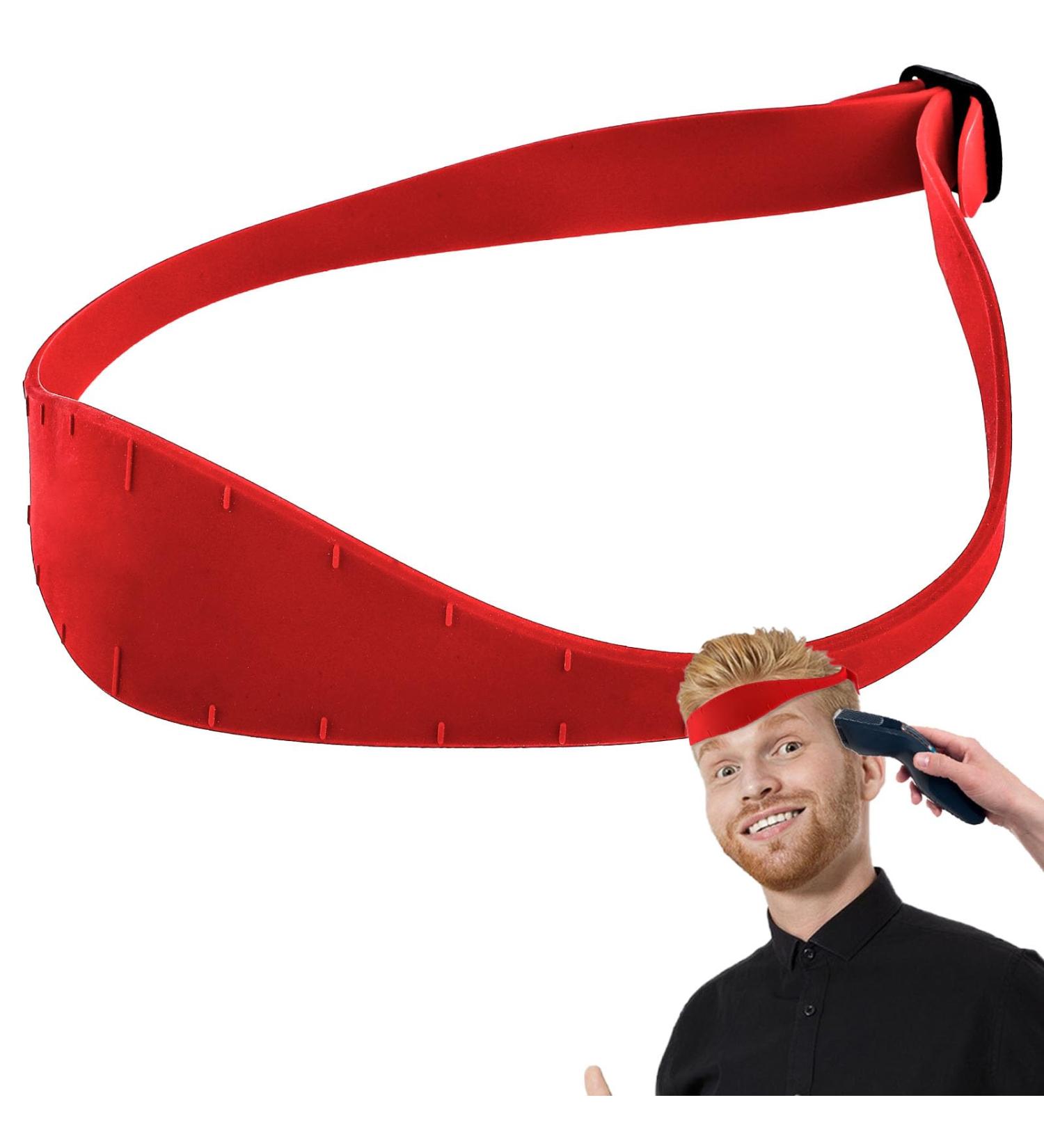 Adjustable Haircut Band & Hair Trimming Stencil - Professional Neckline Shaving Template for Home & Salon Use (Red) - Buy Online on SooperMarket.com