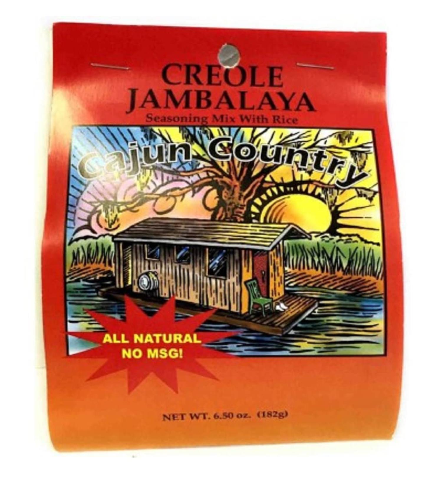 Cajun Country Creole Jambalaya Seasoning Mix With Rice, 6.5 Ounce Bag (No MSG, All Natural Ingredients - Makes 4 Servings)